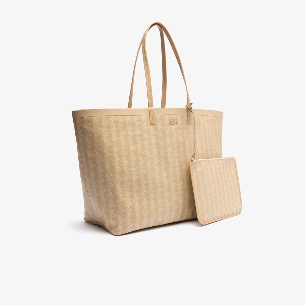 Túi Xách Lacoste Nữ Zely Cỡ Lớn Chất Liệu Canvas Phủ PVC Họa Tiết Monogram