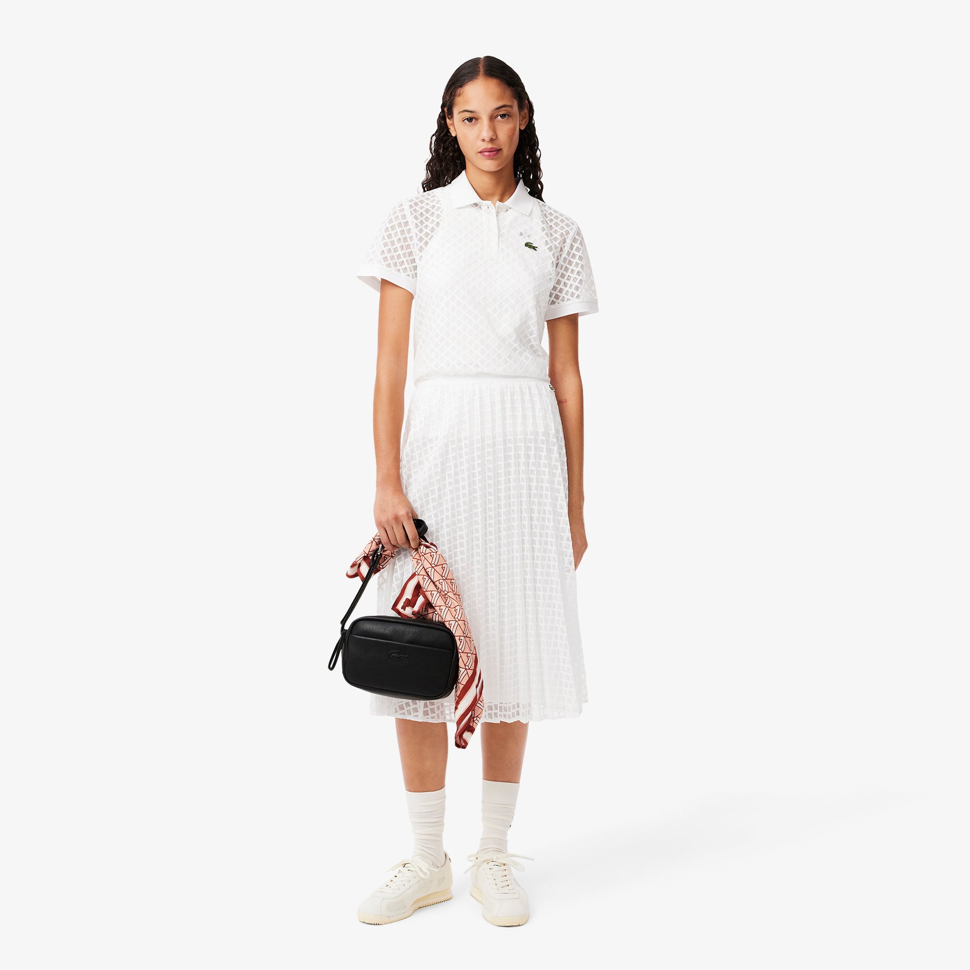 Túi Đeo Chéo Lacoste Nữ City Court Chất Liệu Da Grain