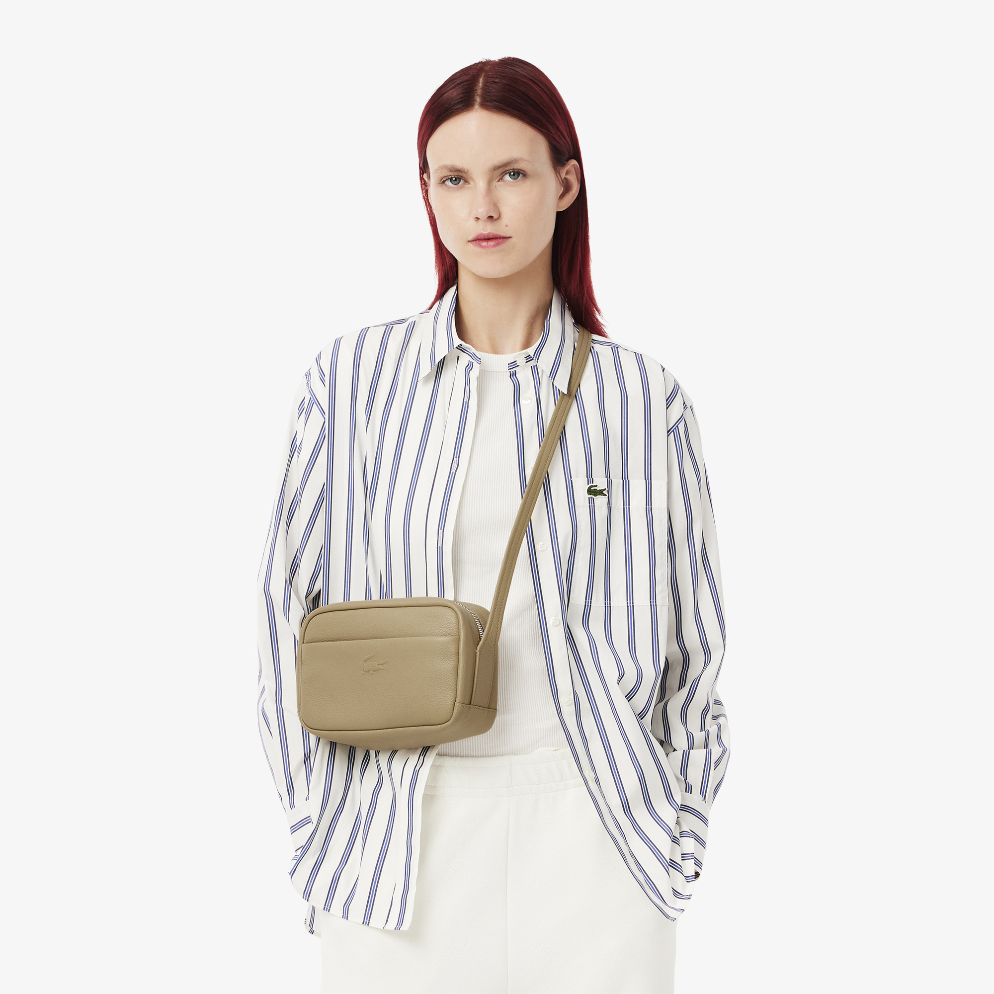 Túi Đeo Chéo Lacoste Nữ City Court Chất Liệu Da Grain