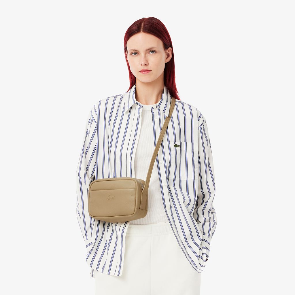Túi Đeo Chéo Lacoste Nữ City Court Chất Liệu Da Grain