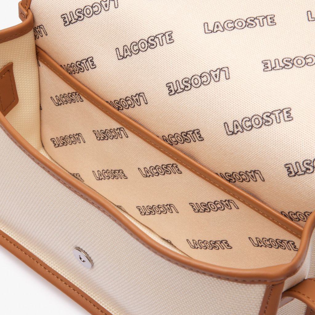 Túi Đeo Chéo Lacoste Nữ Heritage Chất Liệu Canvas Có Nắp Gập