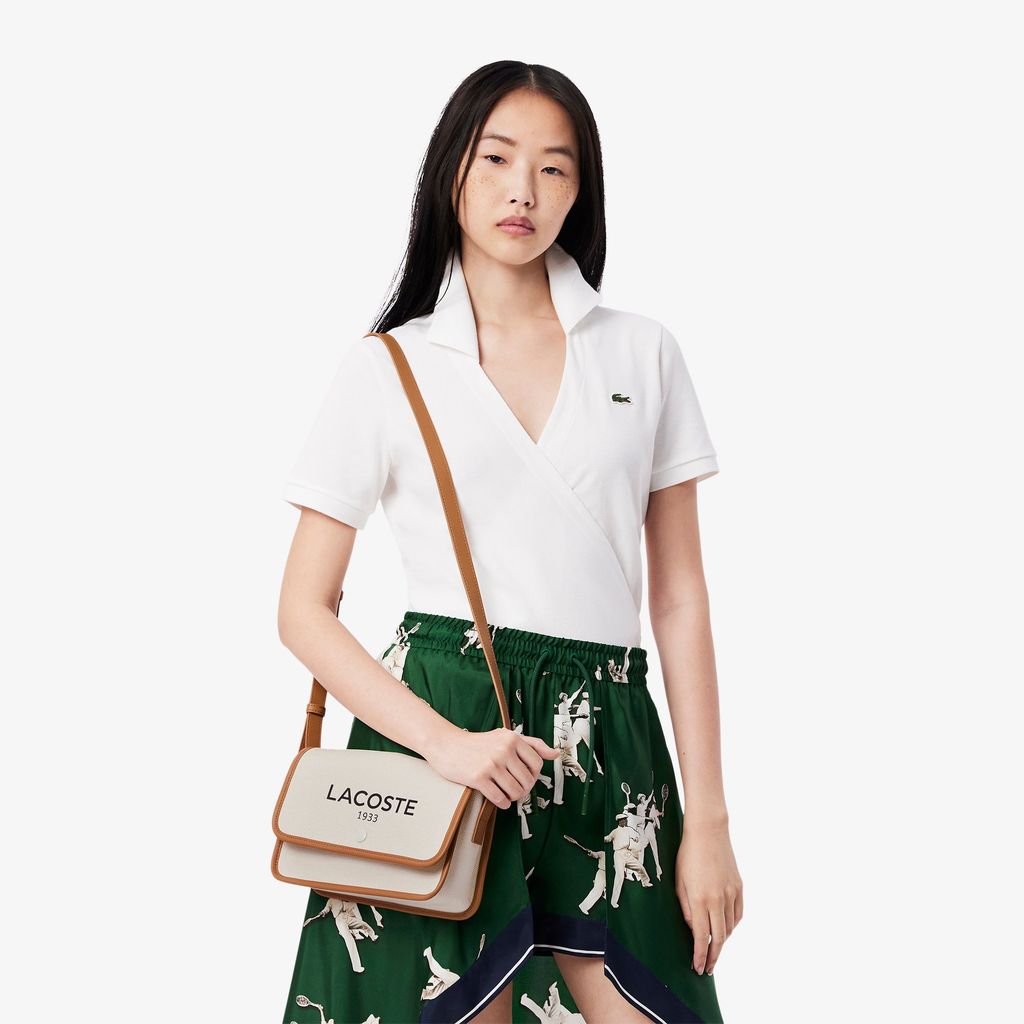 Túi Đeo Chéo Lacoste Nữ Heritage Chất Liệu Canvas Có Nắp Gập