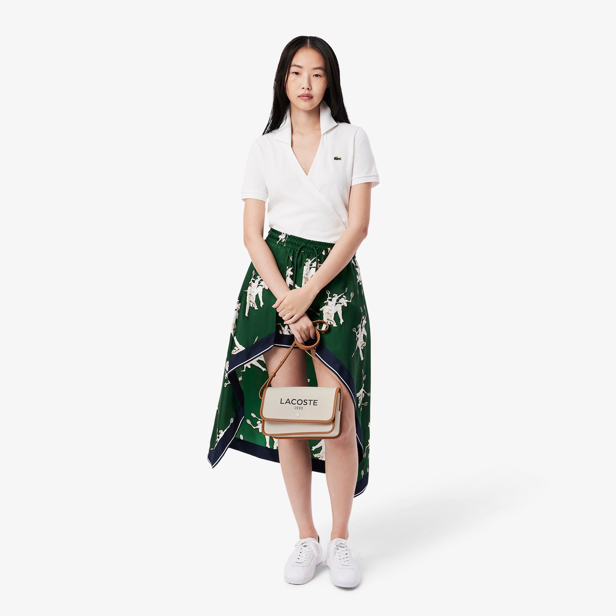 Túi Đeo Chéo Lacoste Nữ Heritage Chất Liệu Canvas Có Nắp Gập