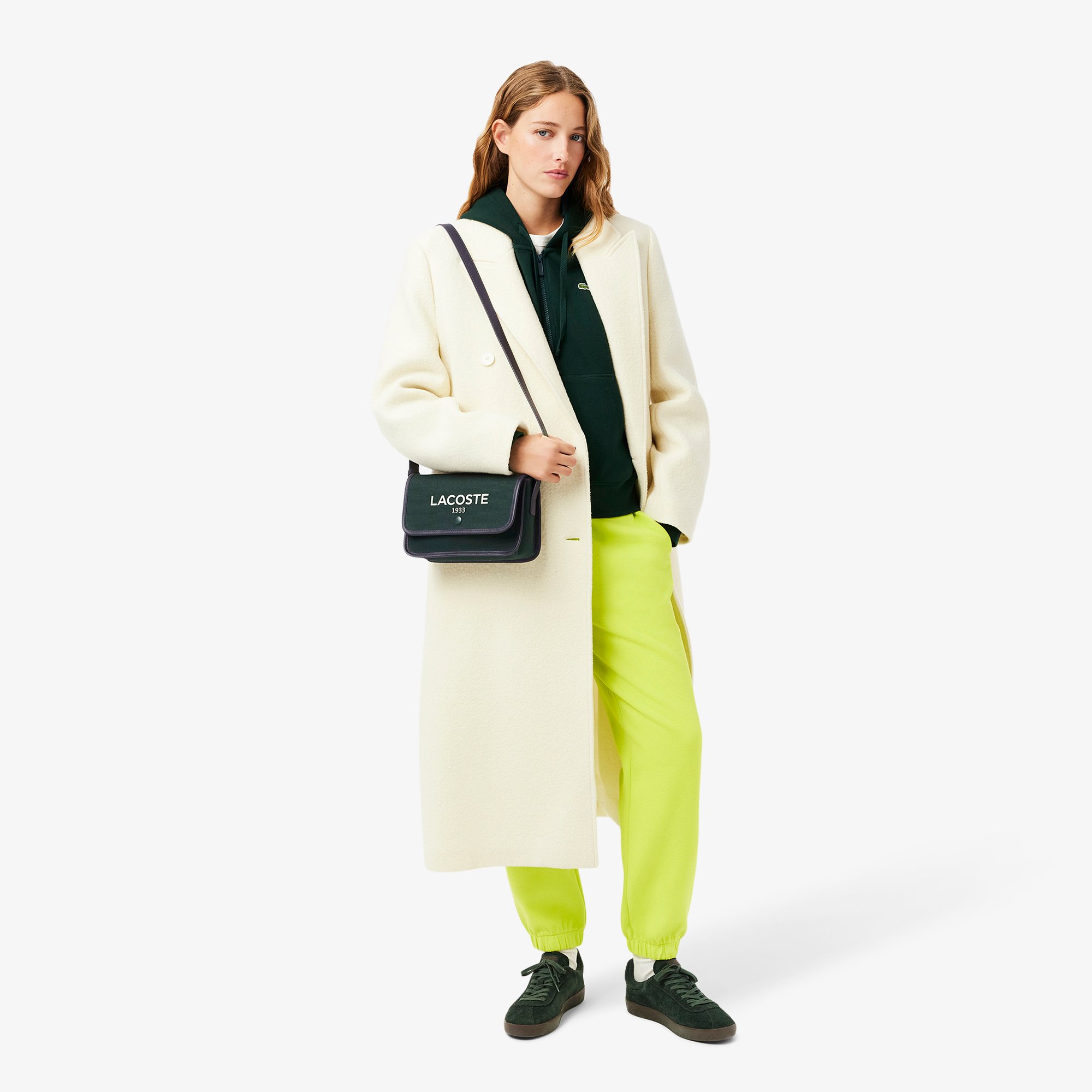 Túi Đeo Chéo Lacoste Nữ Heritage Chất Liệu Canvas Có Nắp Gập