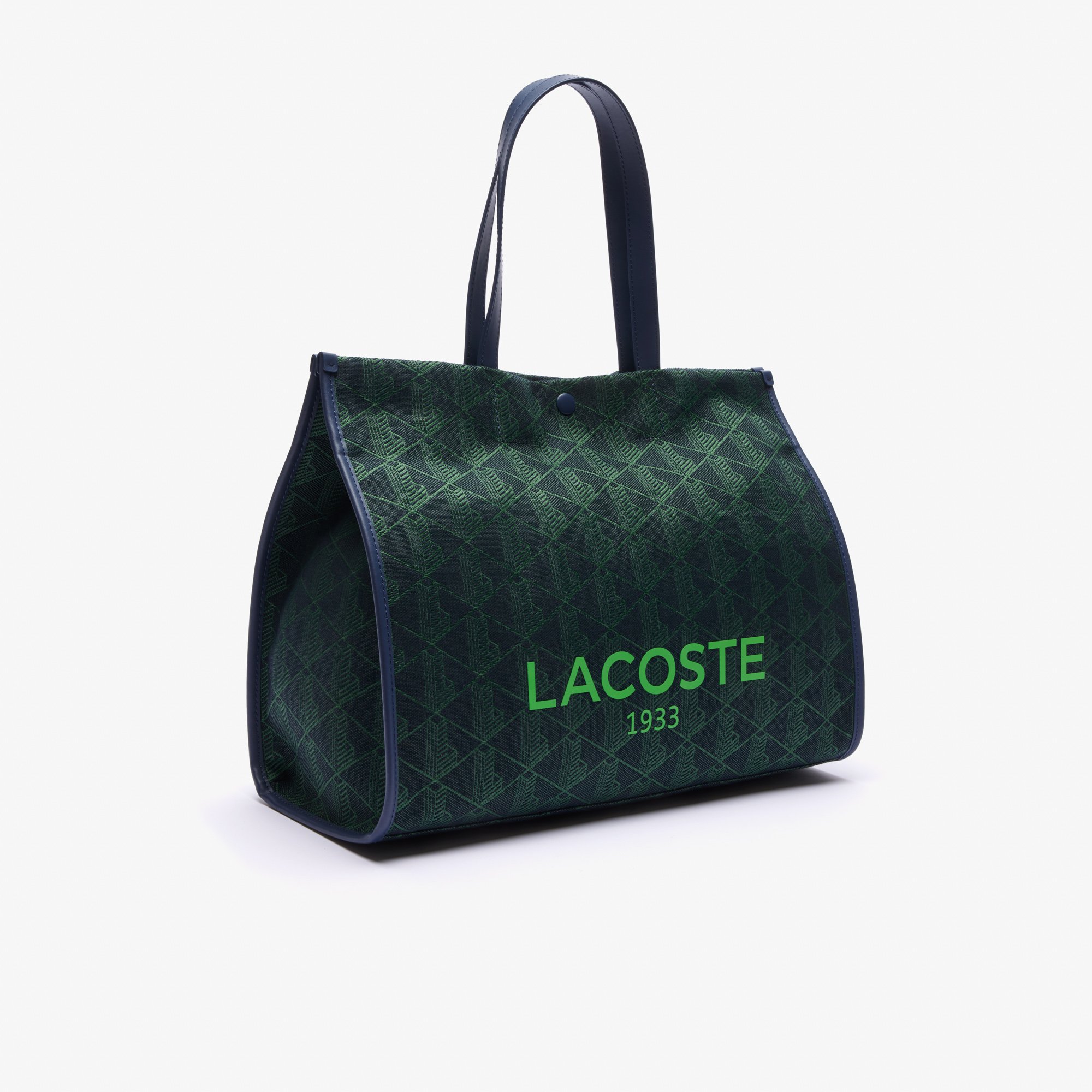 Túi Tote Lacoste Unisex Heritage Cỡ Lớn Chất Liệu Jacquard Họa Tiết In