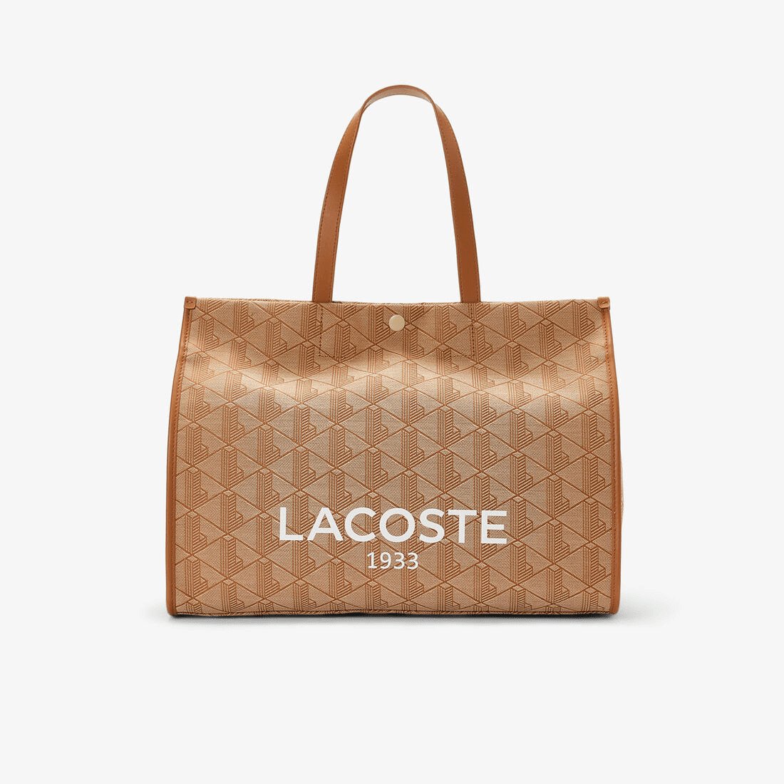 Túi Tote Lacoste Unisex Heritage Cỡ Lớn Chất Liệu Jacquard Họa Tiết In