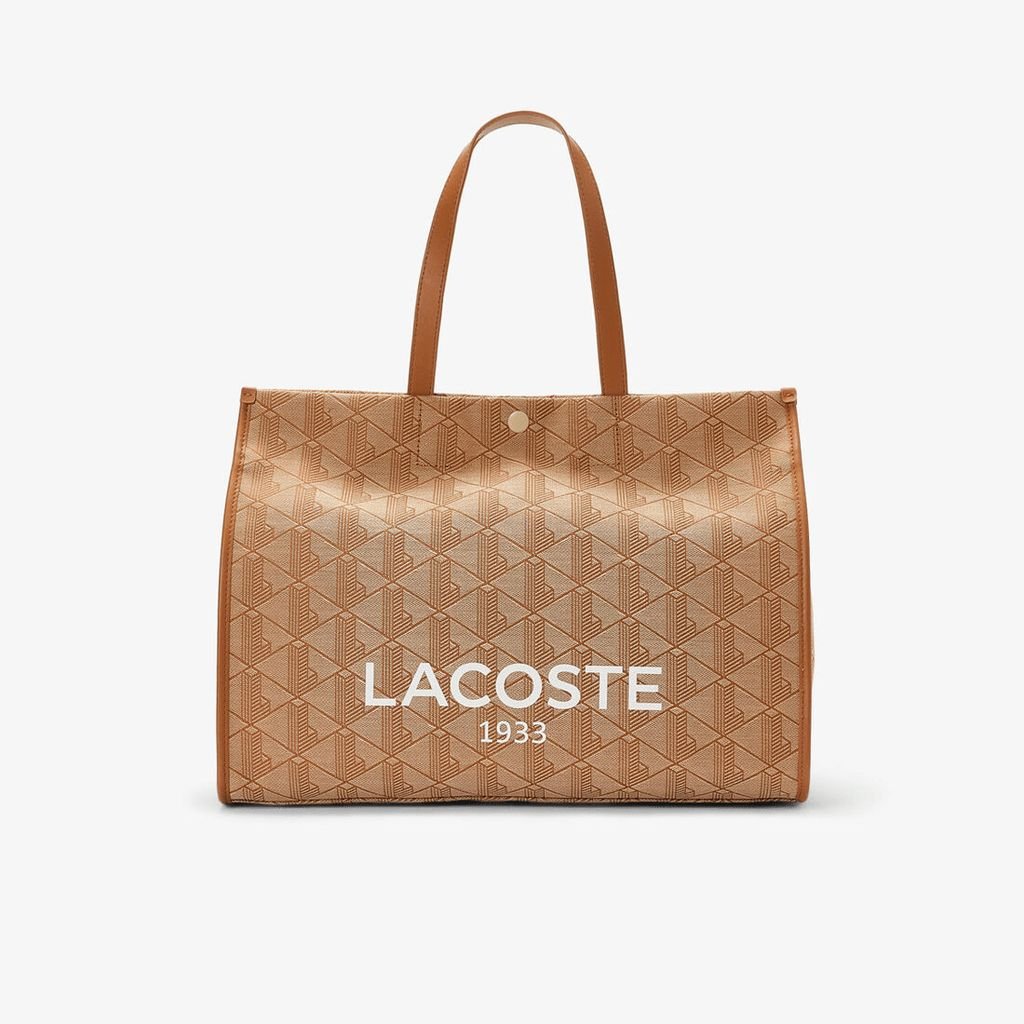 Túi Tote Lacoste Unisex Heritage Cỡ Lớn Chất Liệu Jacquard Họa Tiết In