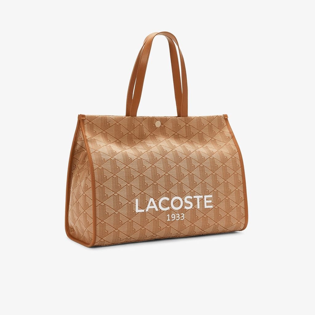 Túi Tote Lacoste Unisex Heritage Cỡ Lớn Chất Liệu Jacquard Họa Tiết In