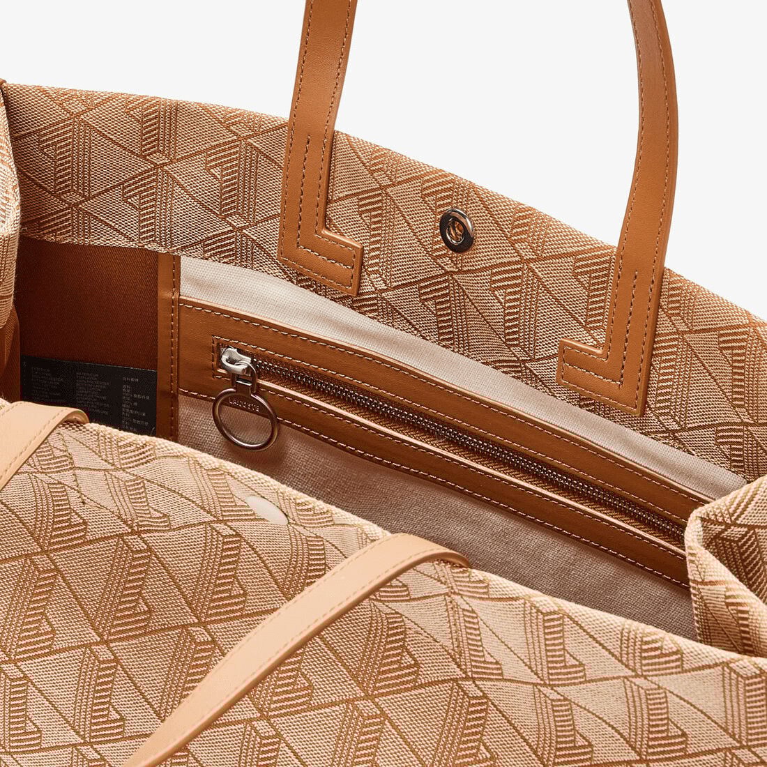 Túi Tote Lacoste Unisex Heritage Cỡ Lớn Chất Liệu Jacquard Họa Tiết In