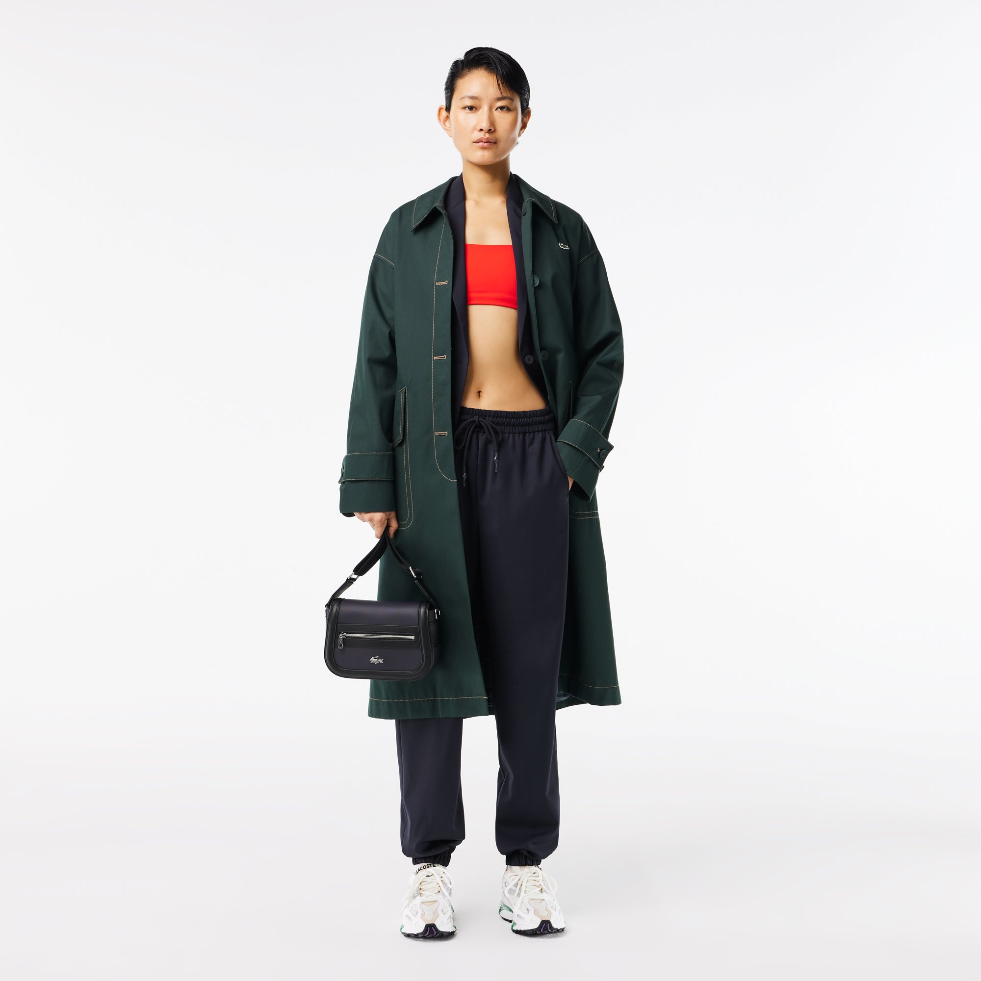 Túi Đeo Chéo Lacoste Nữ Nilly Chất Liệu Petit Piqué Có Nắp Gập