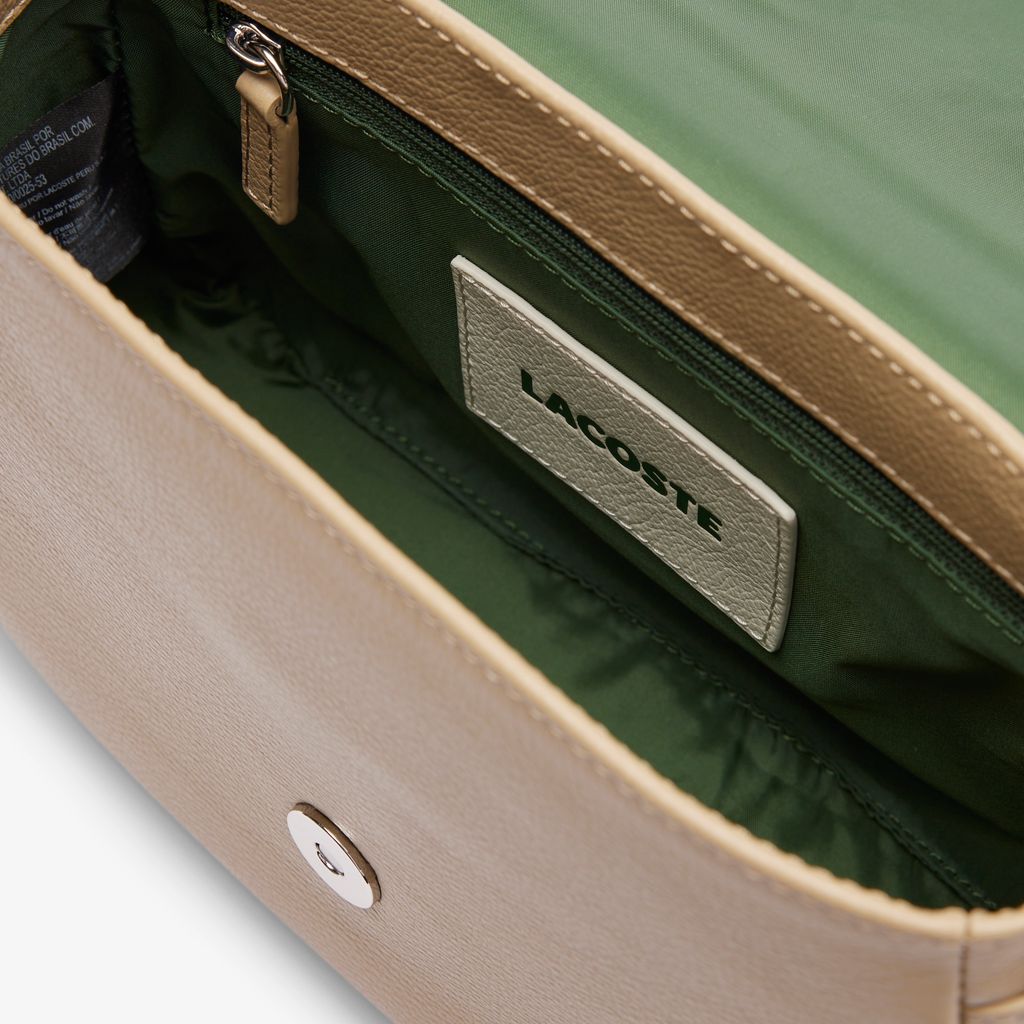 Túi Đeo Chéo Lacoste Nữ City Court Chất Liệu Da Grain Có Nắp Đóng