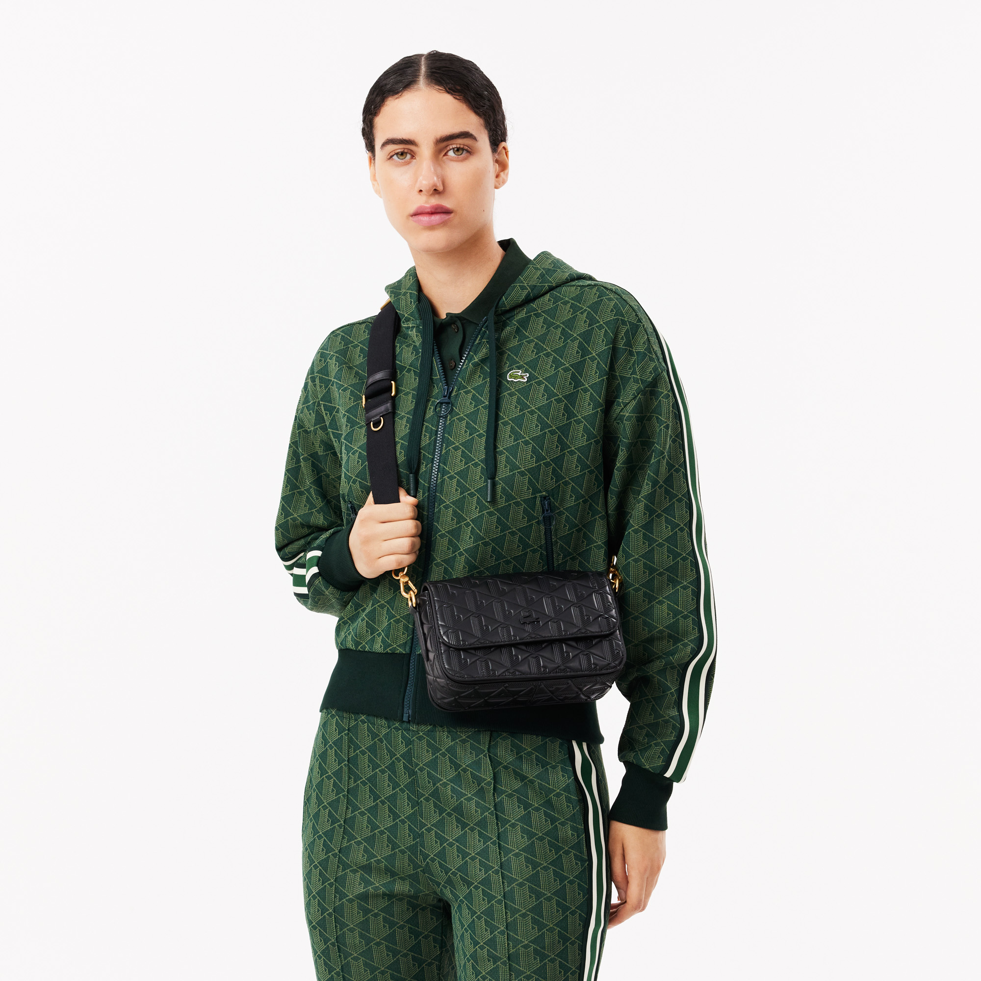 Túi Đeo Vai Lacoste Nữ Maheki Dập Nổi Chất Liệu Da