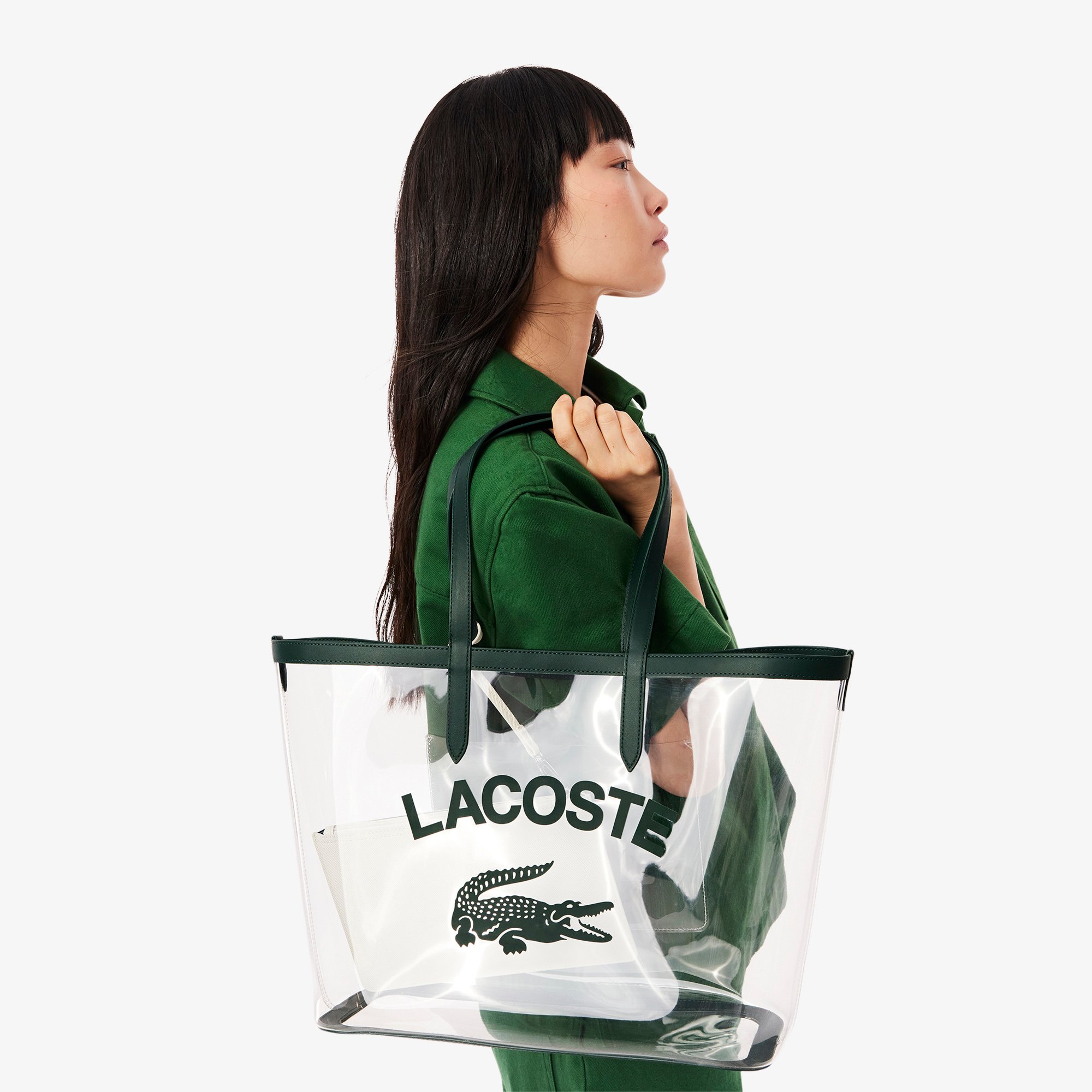 Túi Tote Lacoste Nữ Anna Chất Liệu Hạt Trong Suốt Cỡ Lớn