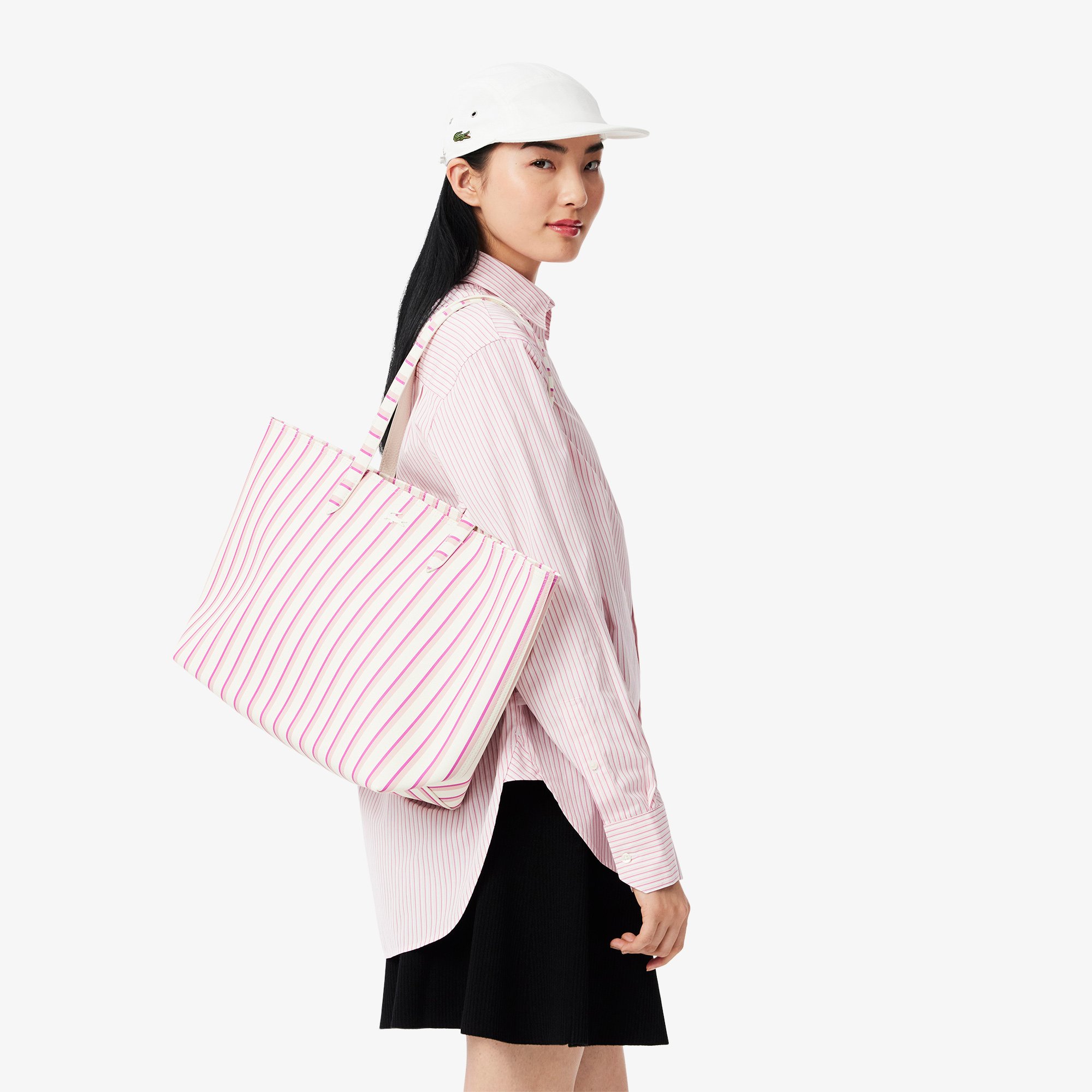 Túi Tote Lacoste Nữ Anna Đảo Chiều Có Khóa Kéo