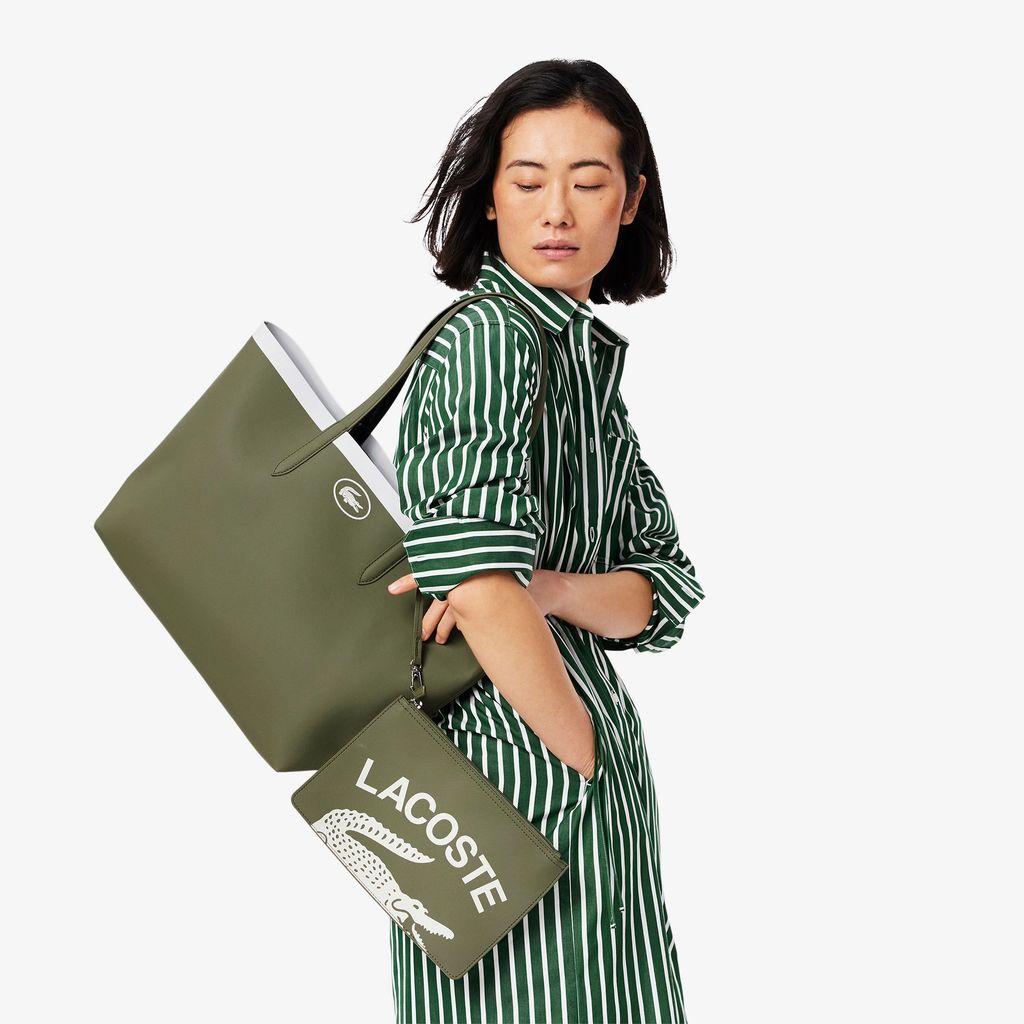 Túi Tote Lacoste Nữ Anna Đảo Chiều Có Khóa Kéo