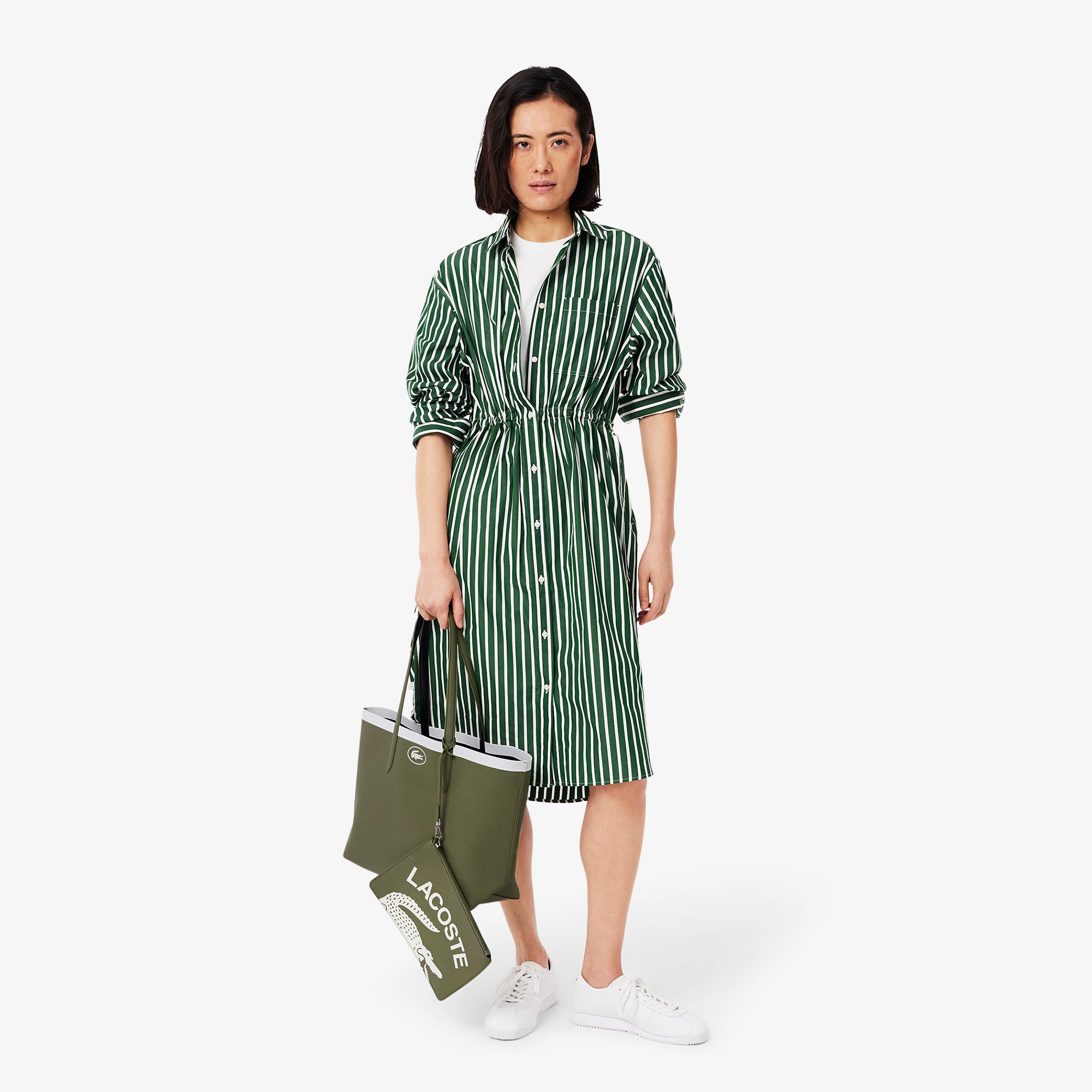 Túi Tote Lacoste Nữ Anna Đảo Chiều Có Khóa Kéo