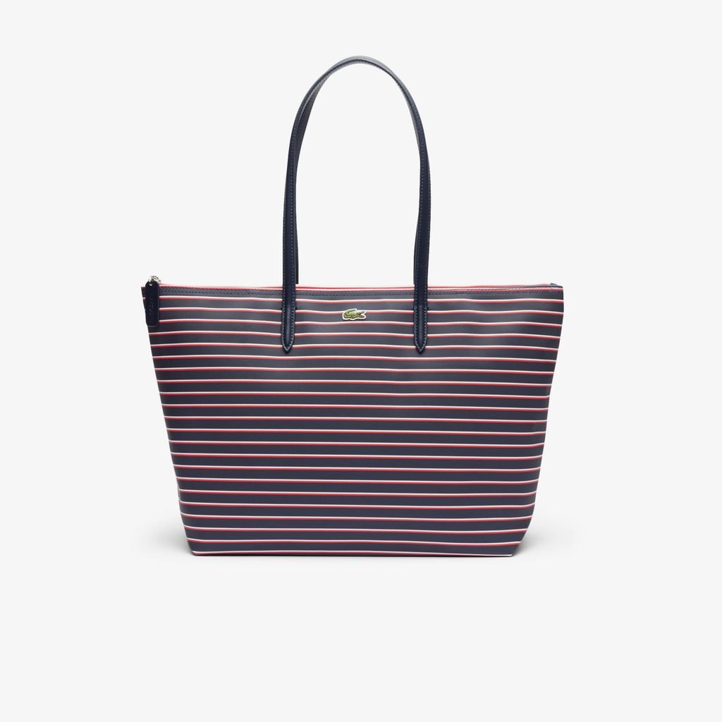 Túi Tote Lacoste Nữ L.12.12 Concept Họa Tiết Sọc Cỡ Lớn