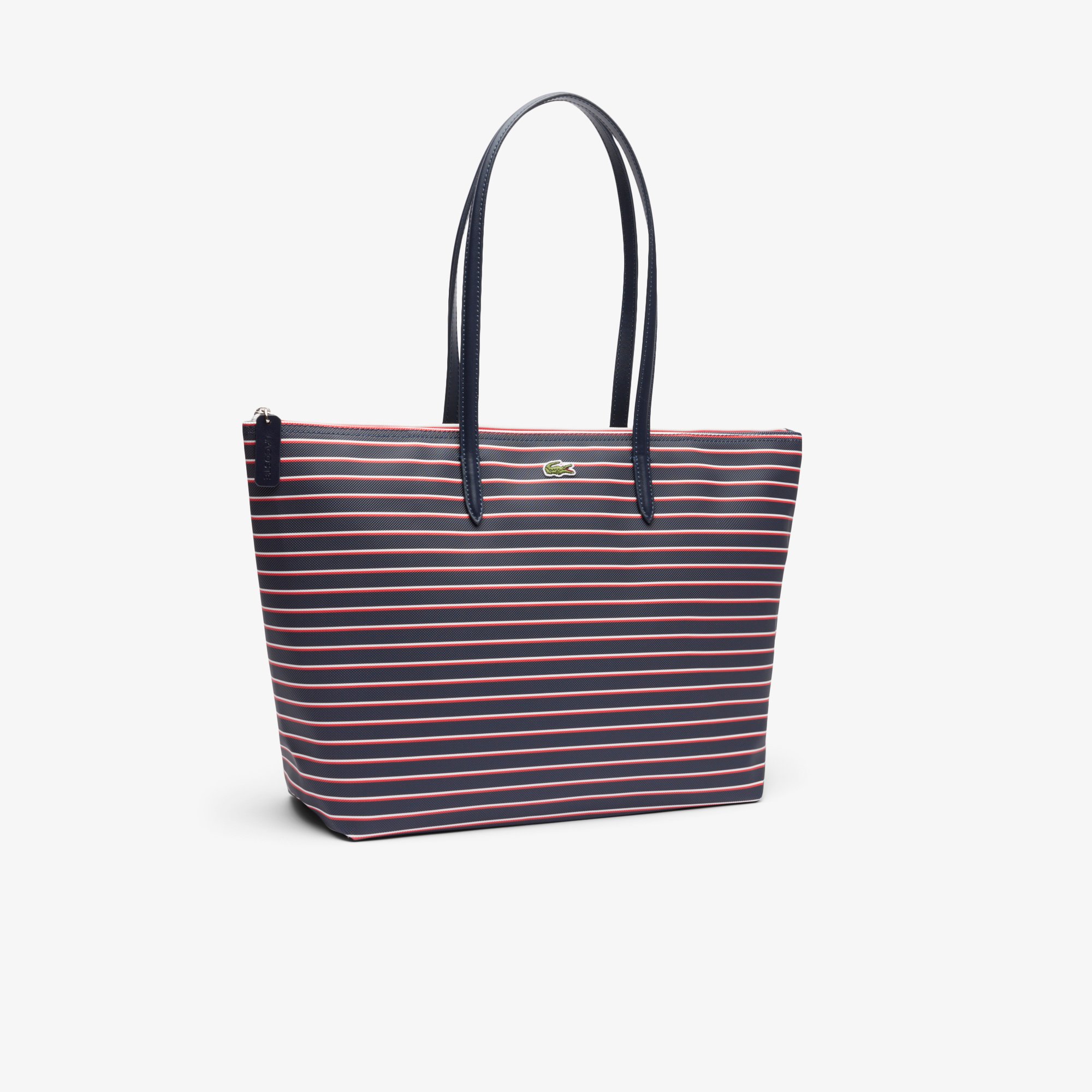Túi Tote Lacoste Nữ L.12.12 Concept Họa Tiết Sọc Cỡ Lớn