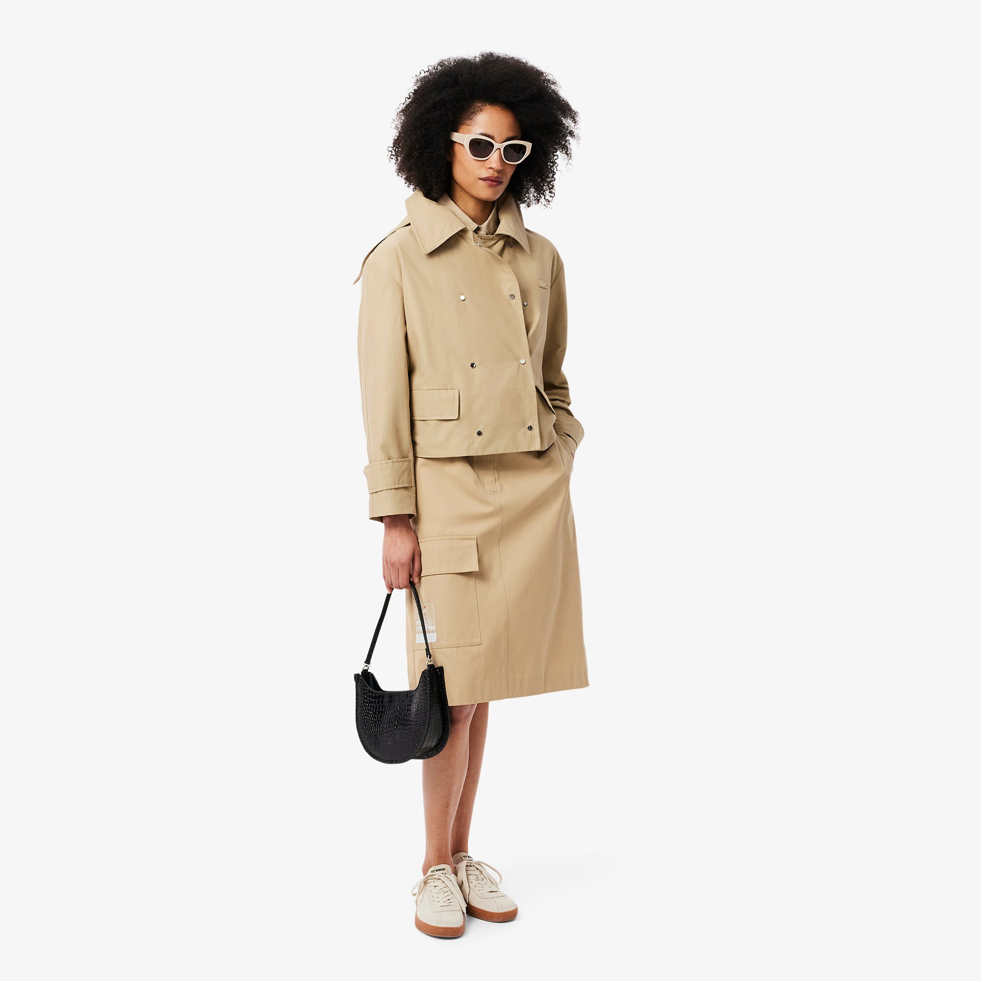 Túi Nửa Vầng Trăng Lacoste Nữ Chantaco Chất Liệu Da Dập Nổi Cỡ Nhỏ