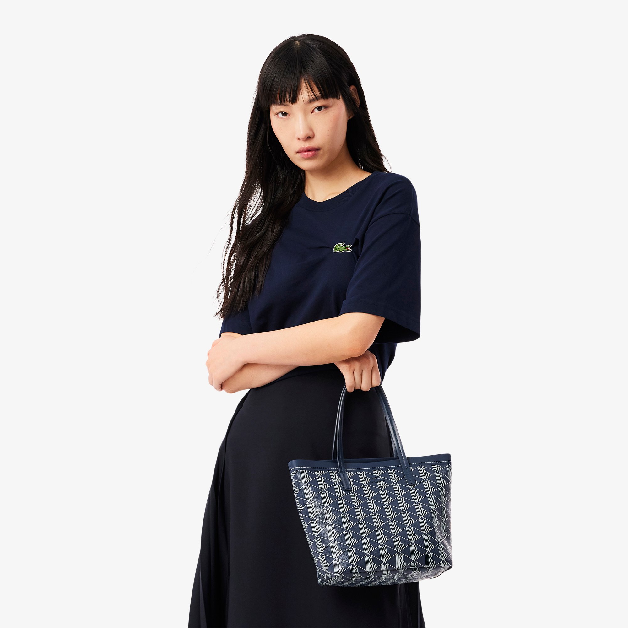 Túi Tote Kèm Túi Nhỏ Lacoste Nữ Zely Chất Liệu Da Hạt Cỡ Nhỏ
