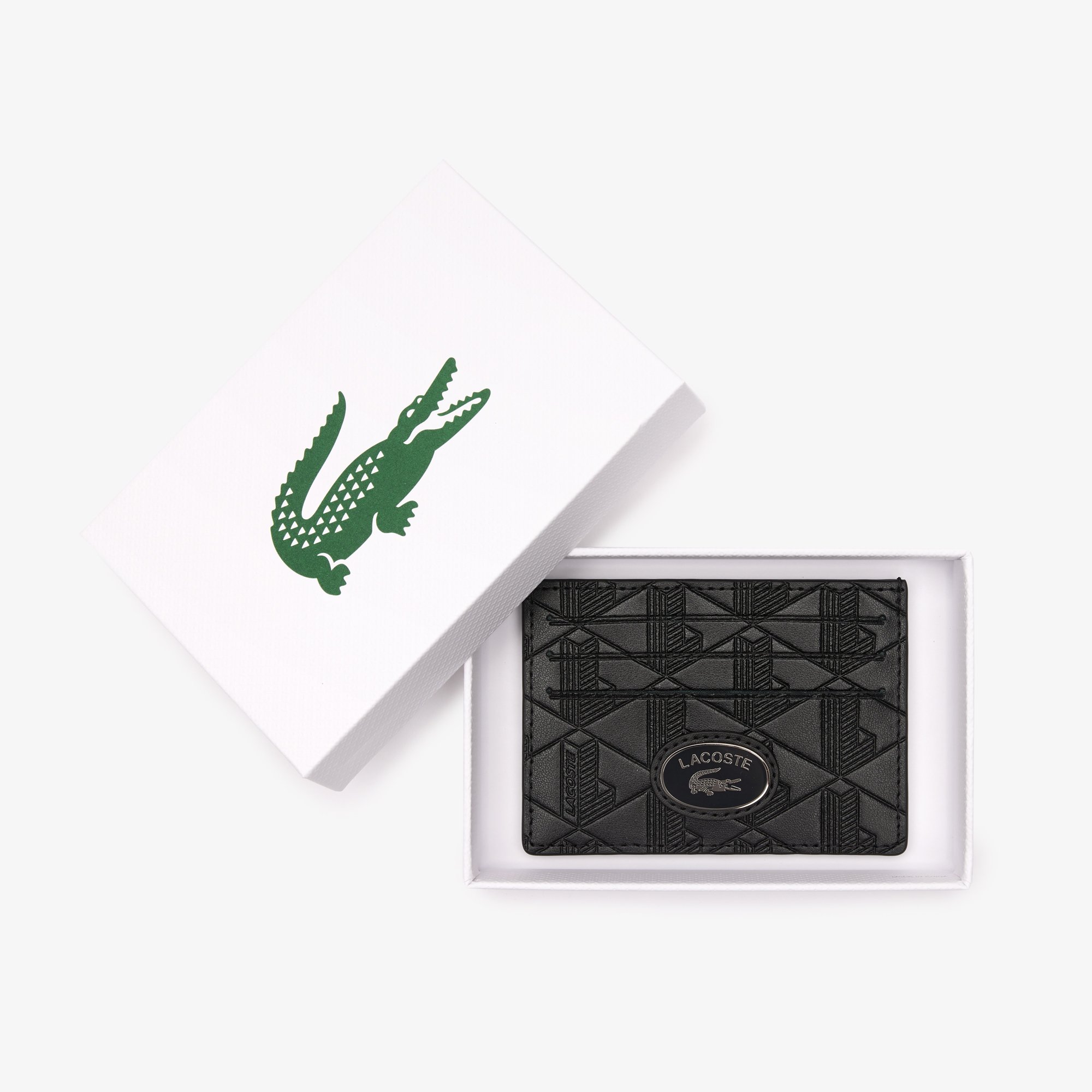 Ví Đựng Thẻ Lacoste Nam Chất Liệu Da Hoạ Tiết In Monogram