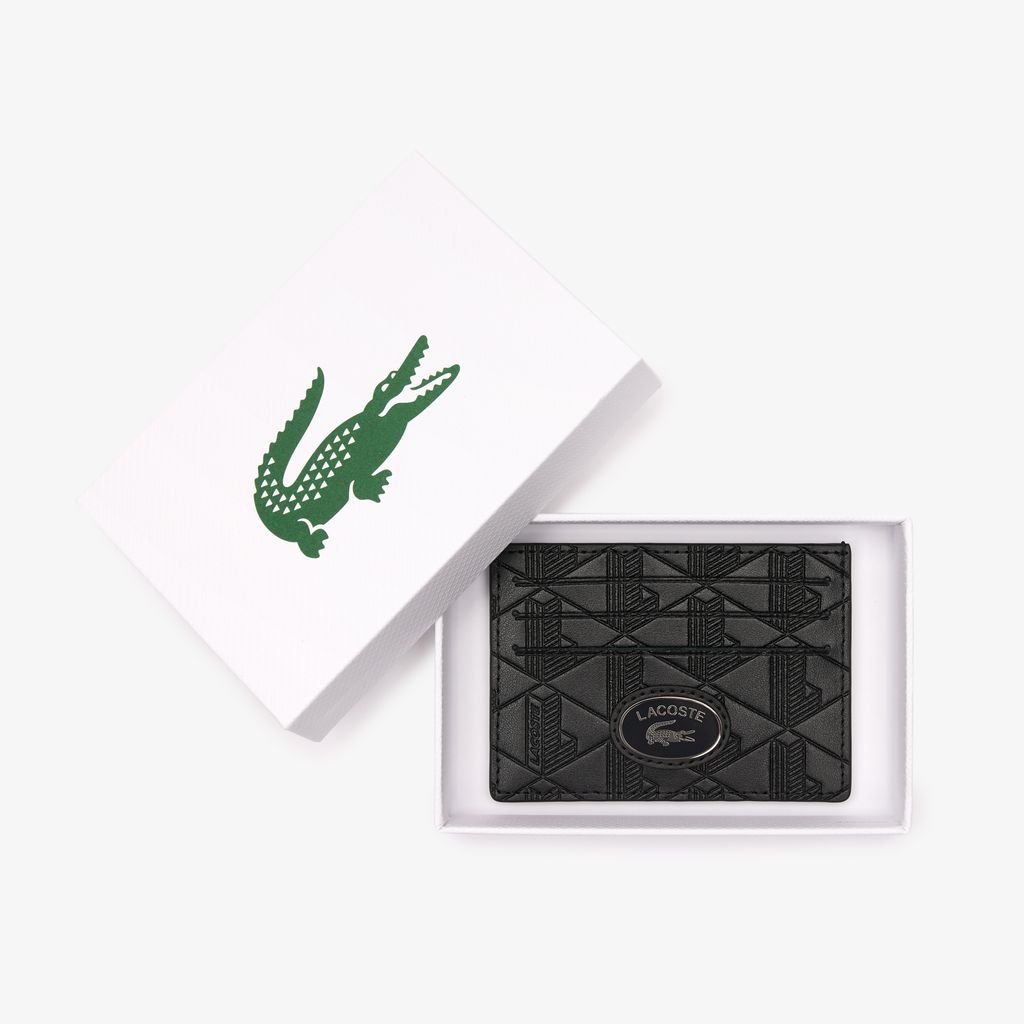 Ví Đựng Thẻ Lacoste Nam Chất Liệu Da Hoạ Tiết In Monogram
