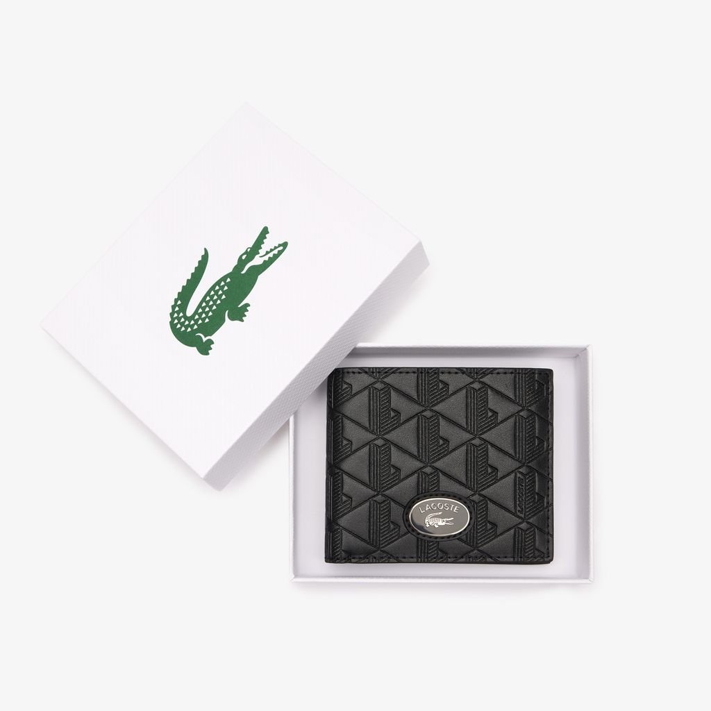 Ví Gấp Lacoste Nam Cỡ Vừa Hoạ Tiết Monogram Chất Liệu Da