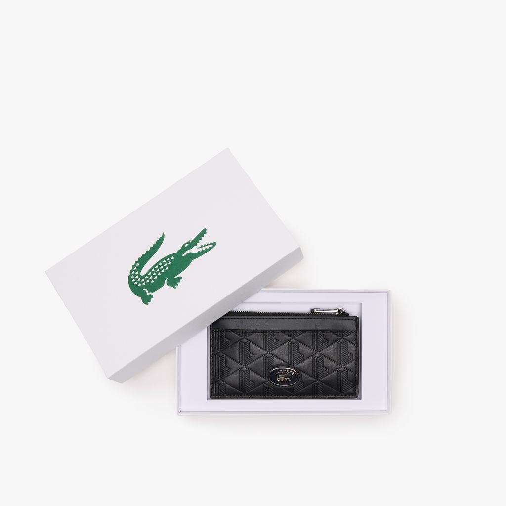 Ví Đựng Thẻ Lacoste Nam Nomogramme Chất Liệu Da Có Khóa Kéo