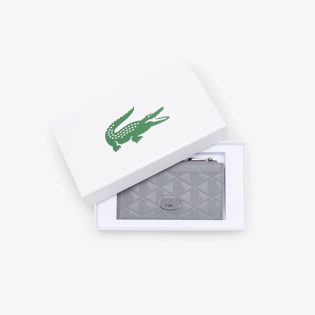 Ví Đựng Thẻ Lacoste Nam Nomogramme Chất Liệu Da Có Khóa Kéo