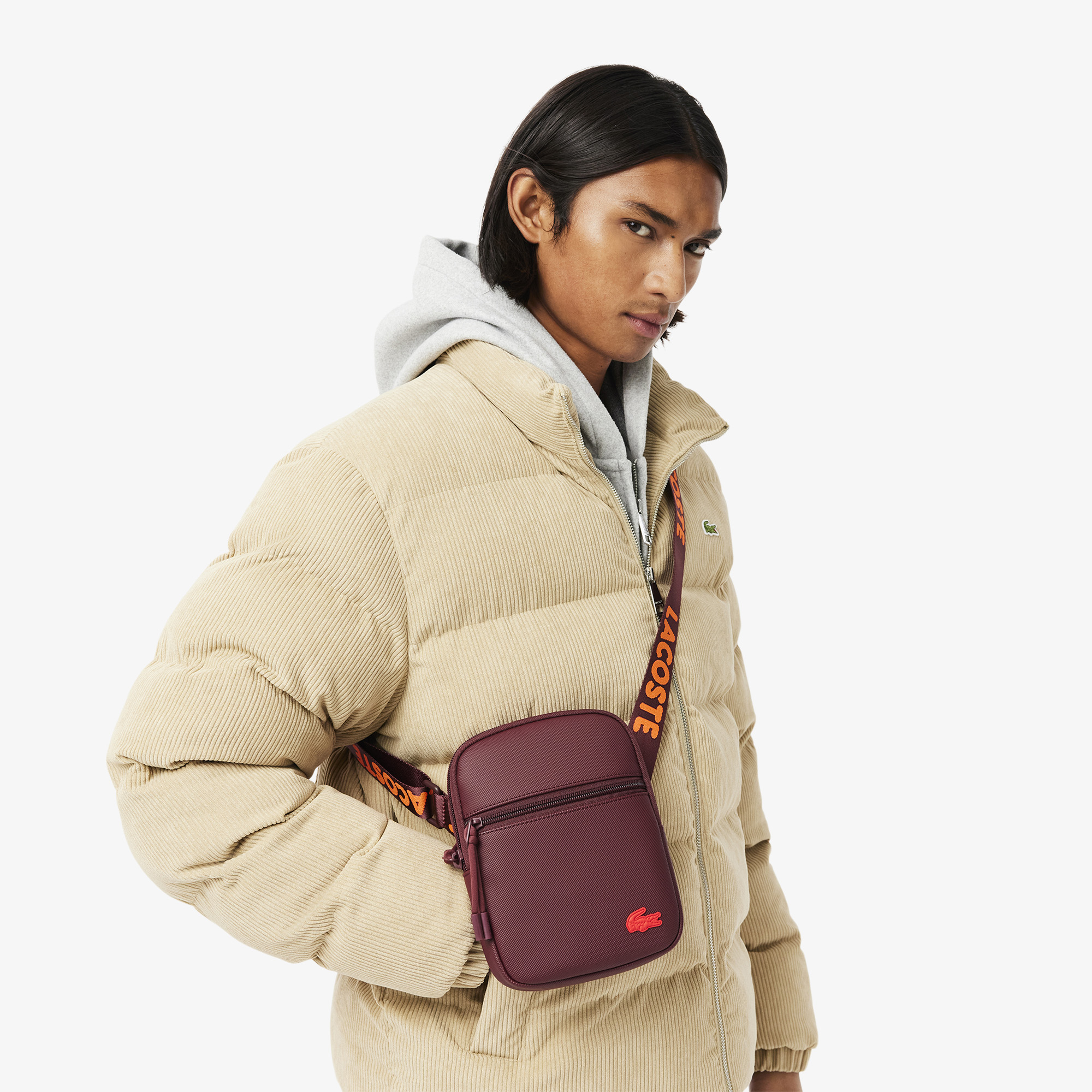 Túi Đeo Chéo Lacoste Nam Slimline LCST Chất Liệu Petit Piqué Cỡ Nhỏ