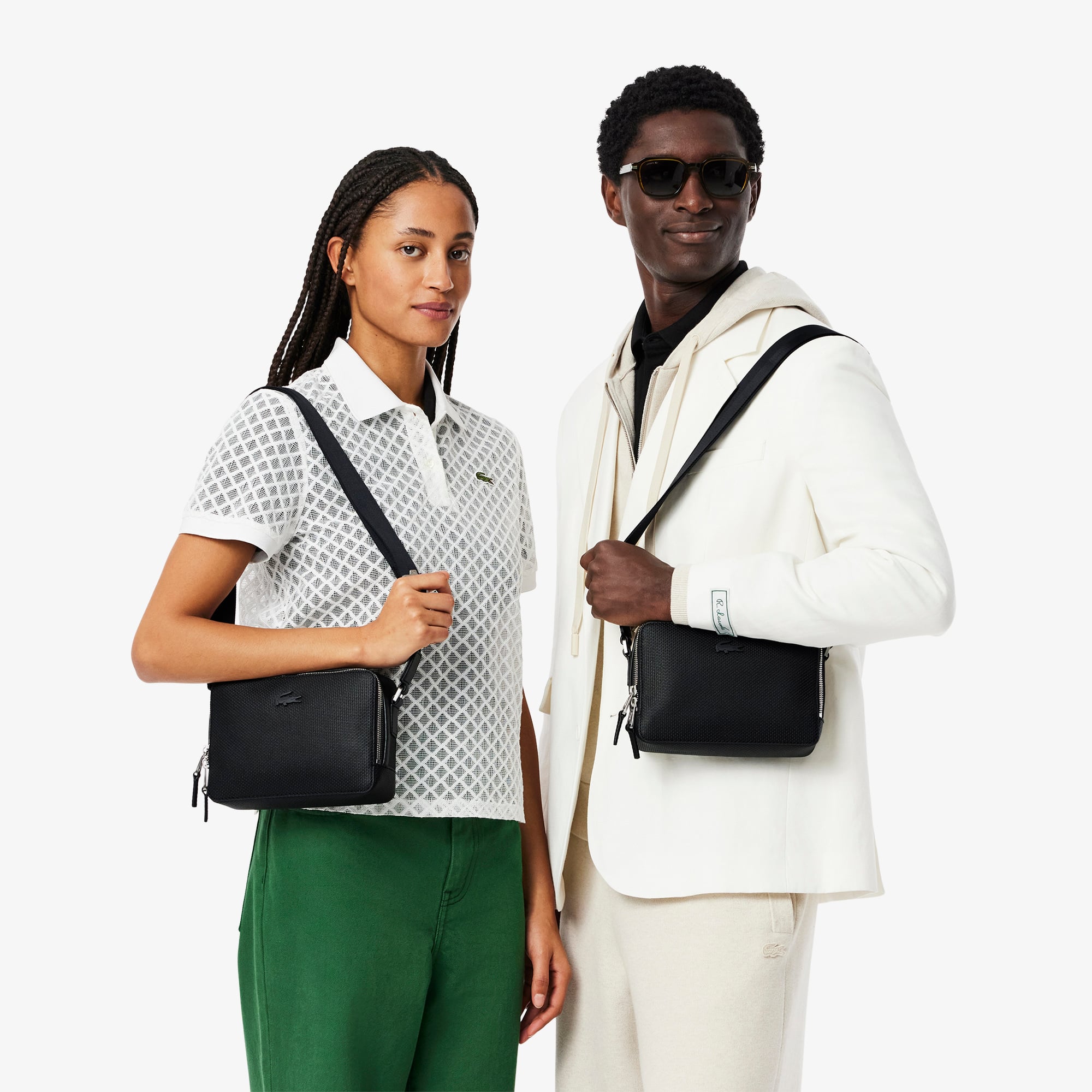 Túi Đeo Chéo Lacoste Unisex Chantaco Cỡ Nhỏ Chất Liệu Da
