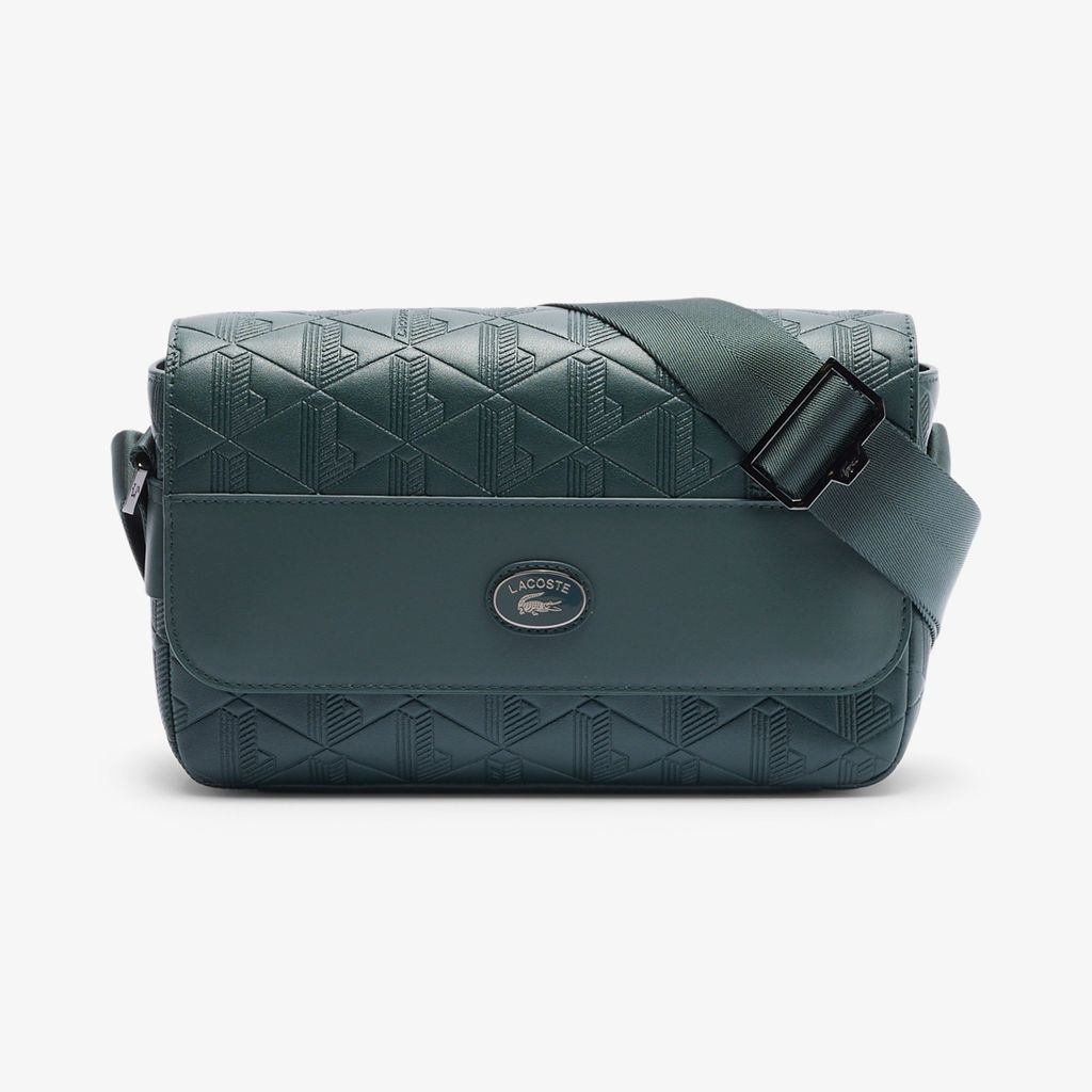Túi Đeo Chéo Lacoste Unisex Nomogramme Chất Liệu Da Có Nắp Gập