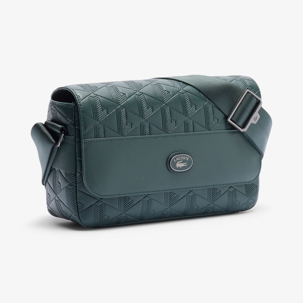 Túi Đeo Chéo Lacoste Unisex Nomogramme Chất Liệu Da Có Nắp Gập