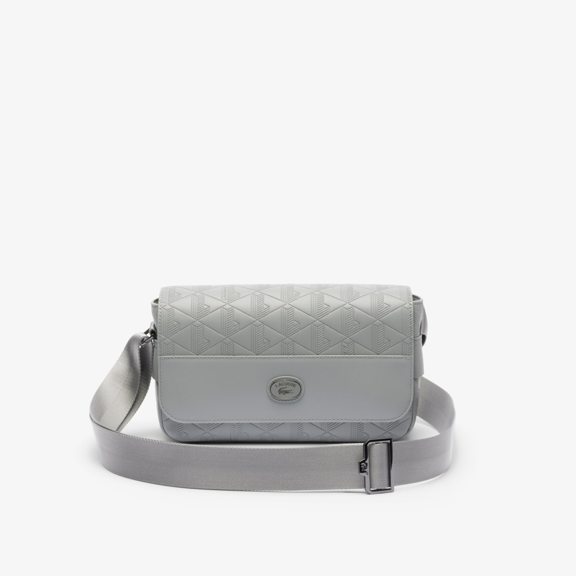 Túi Đeo Chéo Lacoste Unisex Nomogramme Chất Liệu Da Có Nắp Gập