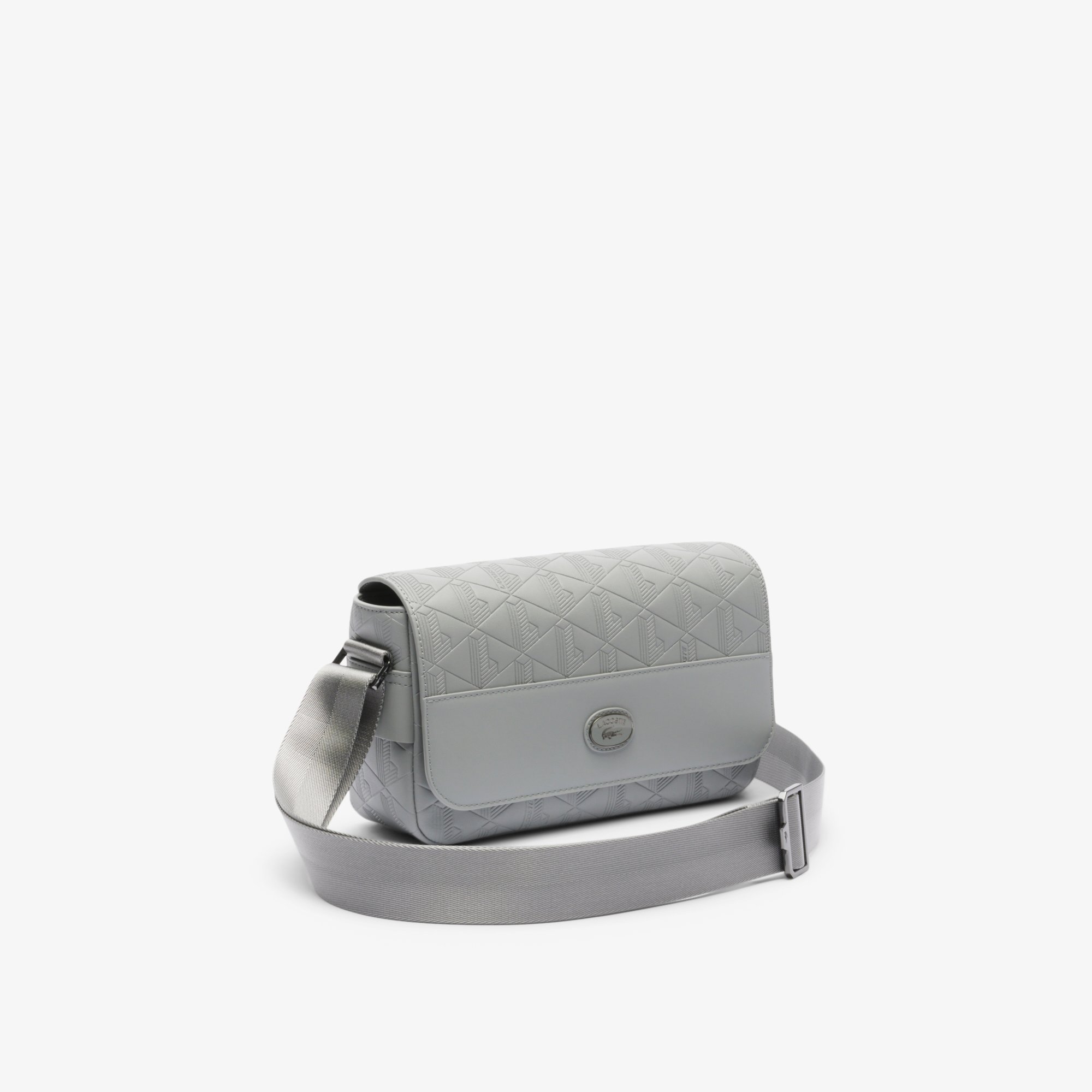Túi Đeo Chéo Lacoste Unisex Nomogramme Chất Liệu Da Có Nắp Gập