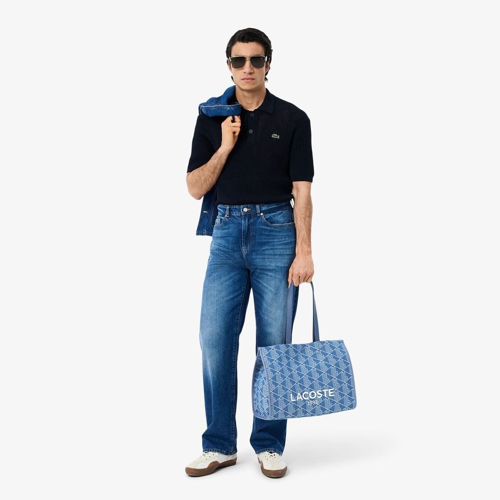 Túi Tote Lacoste Unisex Heritage Chất Liệu Jacquard Cỡ Lớn