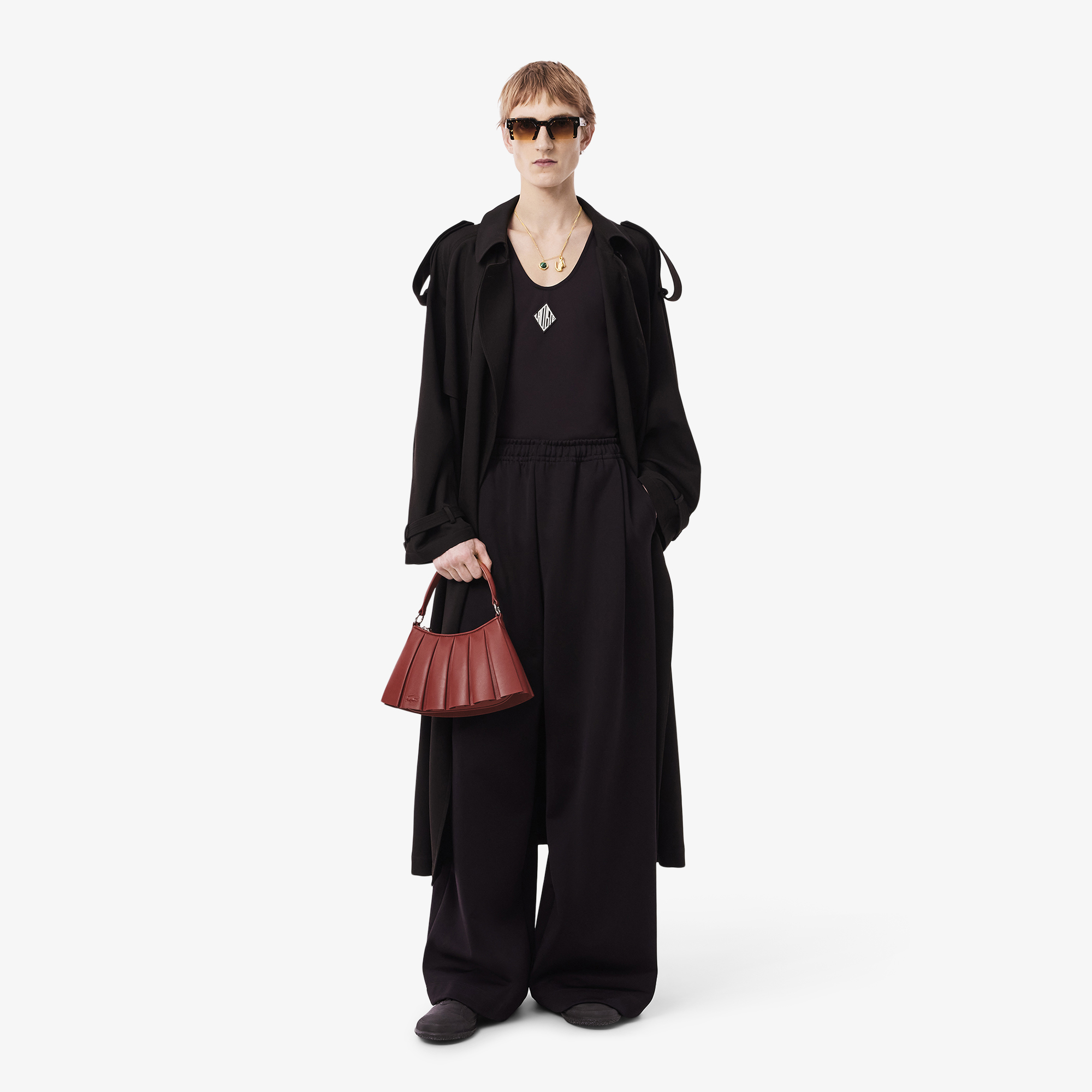 Túi Lacoste Unisex Runway Lenglen Chất Liệu Da Cỡ Nhỏ