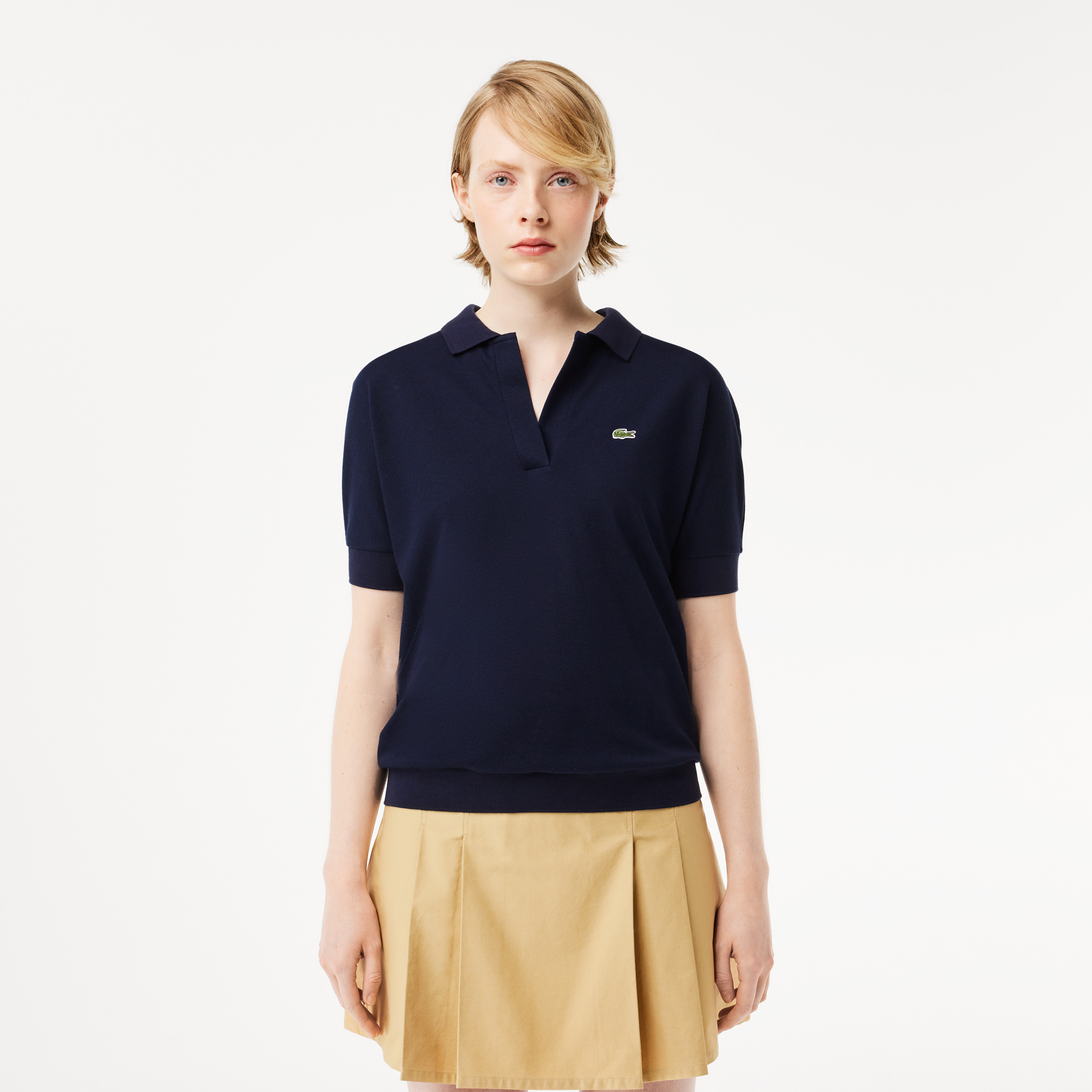 Áo Polo Lacoste Nữ Piqué Dáng Rộng