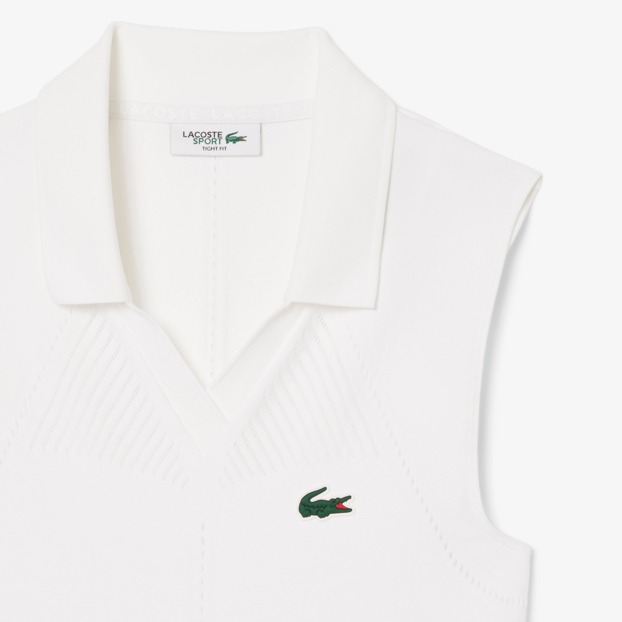 Áo Polo Tennis Lacoste Nữ Chất Liệu Dệt Kim Co Giãn Không Tay