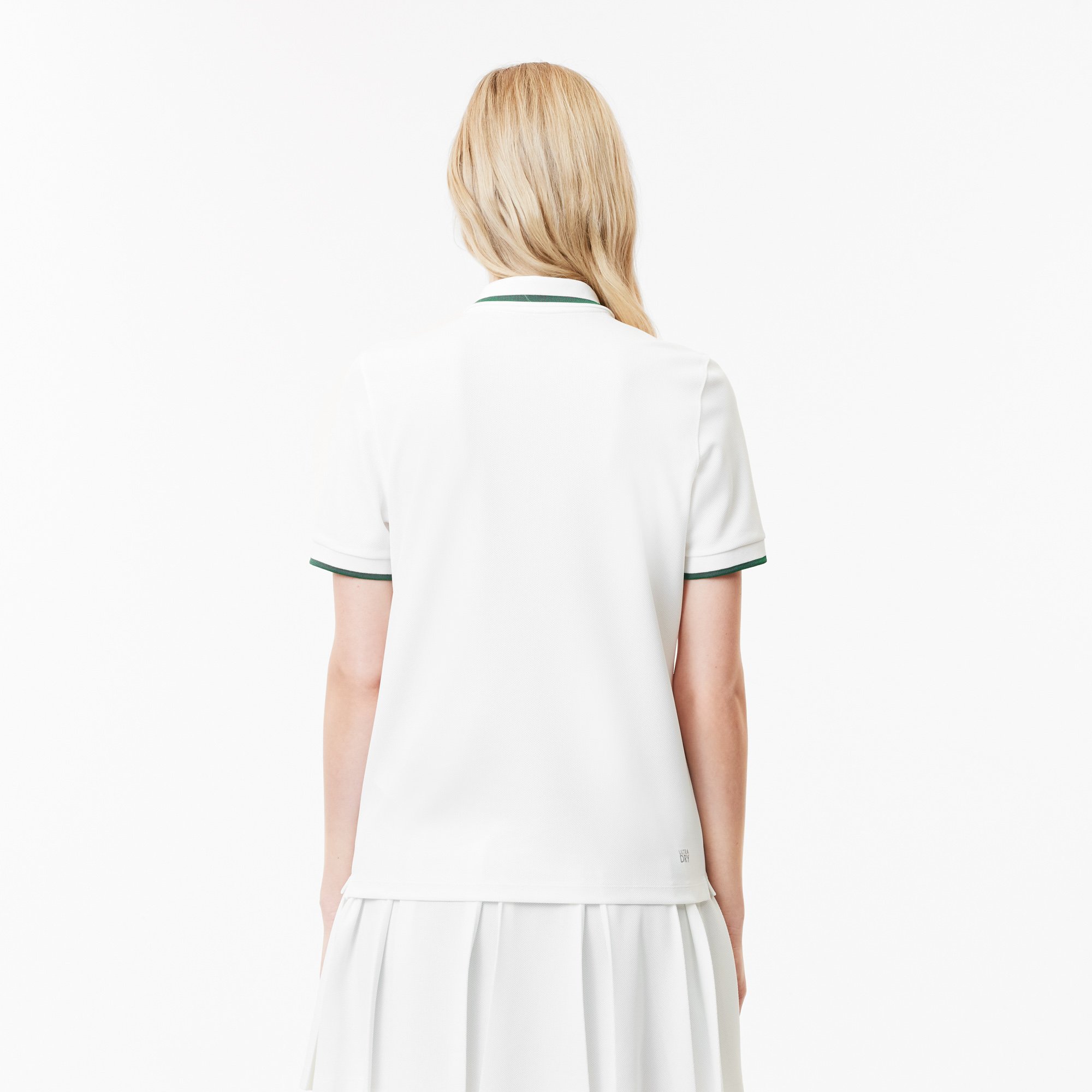 Áo Polo Tennis Lacoste Nữ Cổ Sọc Chống Tia Cực Tím