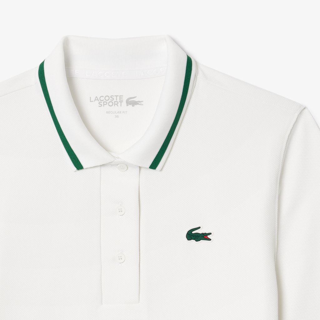 Áo Polo Tennis Lacoste Nữ Cổ Sọc Chống Tia Cực Tím