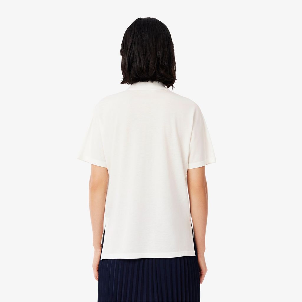 Áo Polo Lacoste Nữ Dáng Rộng Chất Liệu Piqué Mềm Mại