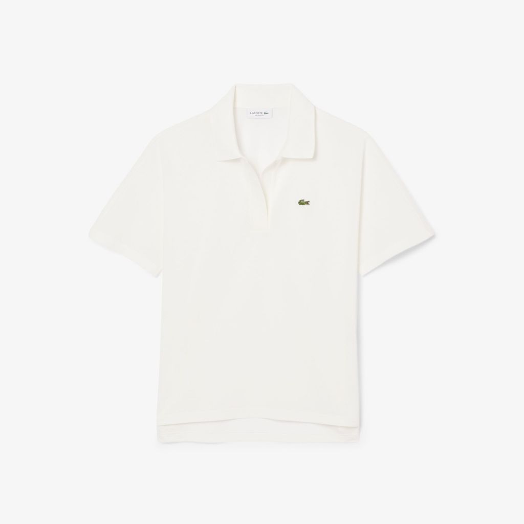 Áo Polo Lacoste Nữ Dáng Rộng Chất Liệu Piqué Mềm Mại