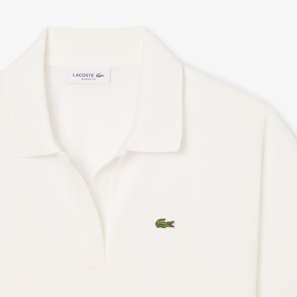 Áo Polo Lacoste Nữ Dáng Rộng Chất Liệu Piqué Mềm Mại
