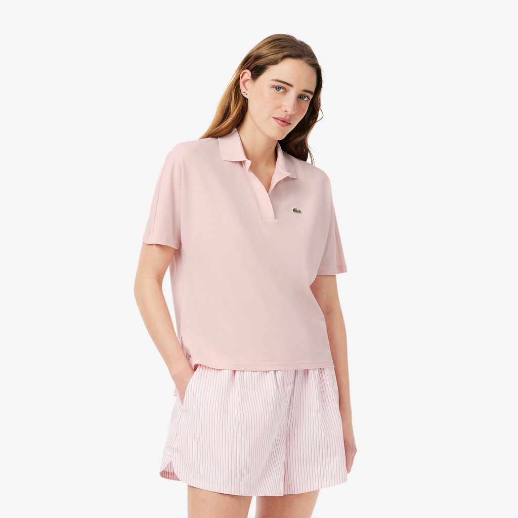 Áo Polo Lacoste Nữ Dáng Rộng Chất Liệu Piqué Mềm Mại