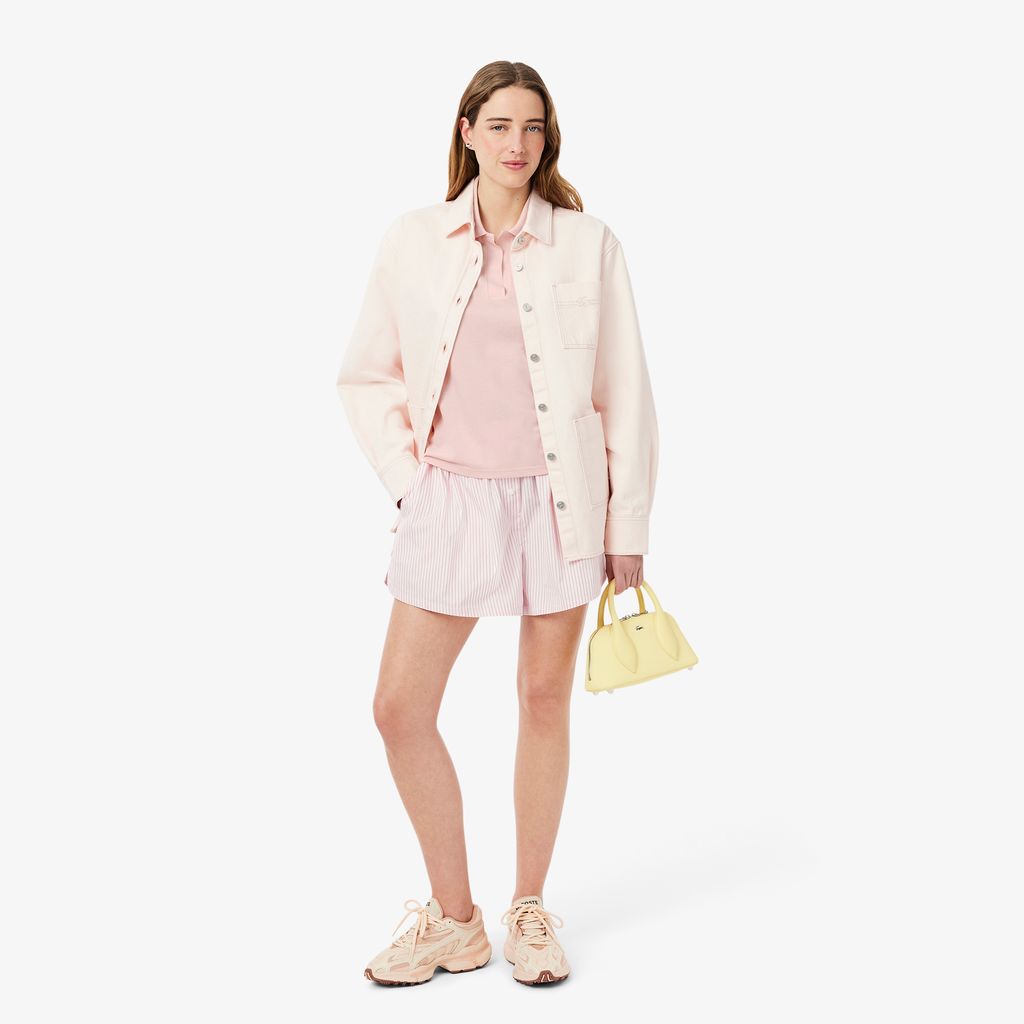 Áo Polo Lacoste Nữ Dáng Rộng Chất Liệu Piqué Mềm Mại