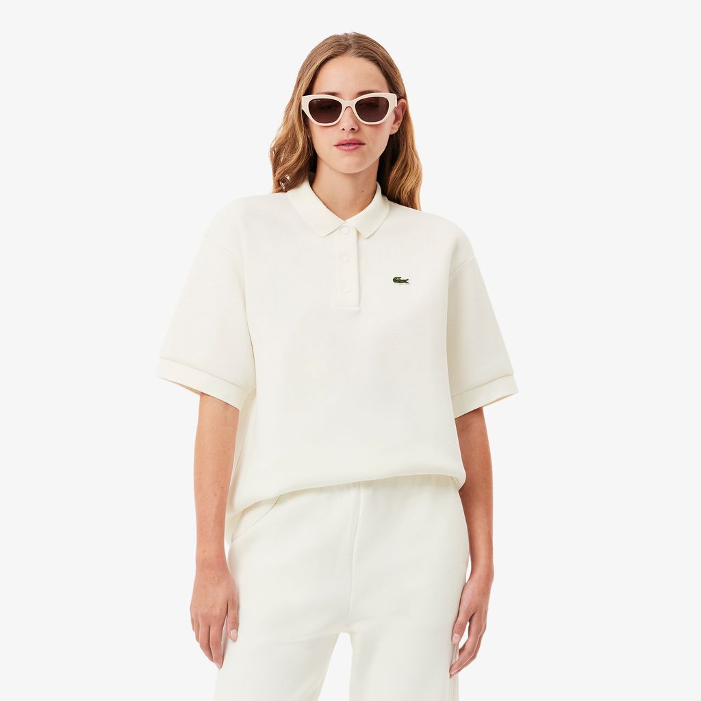 Áo Polo Lacoste Nữ Dáng Rộng Chất Liệu Cotton Piqué Hai Mặt