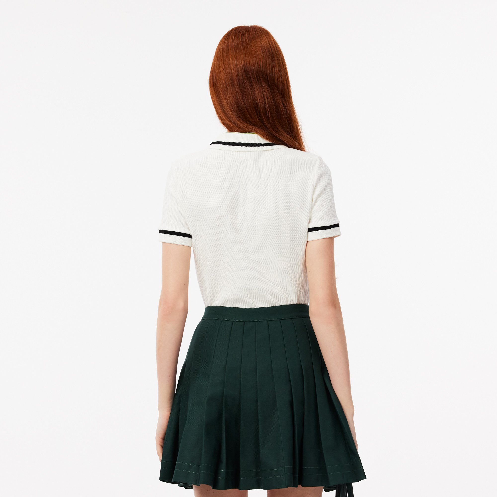 Áo Polo Lacoste Nữ Ôm Dáng Piqué Do Pháp Sản Xuất