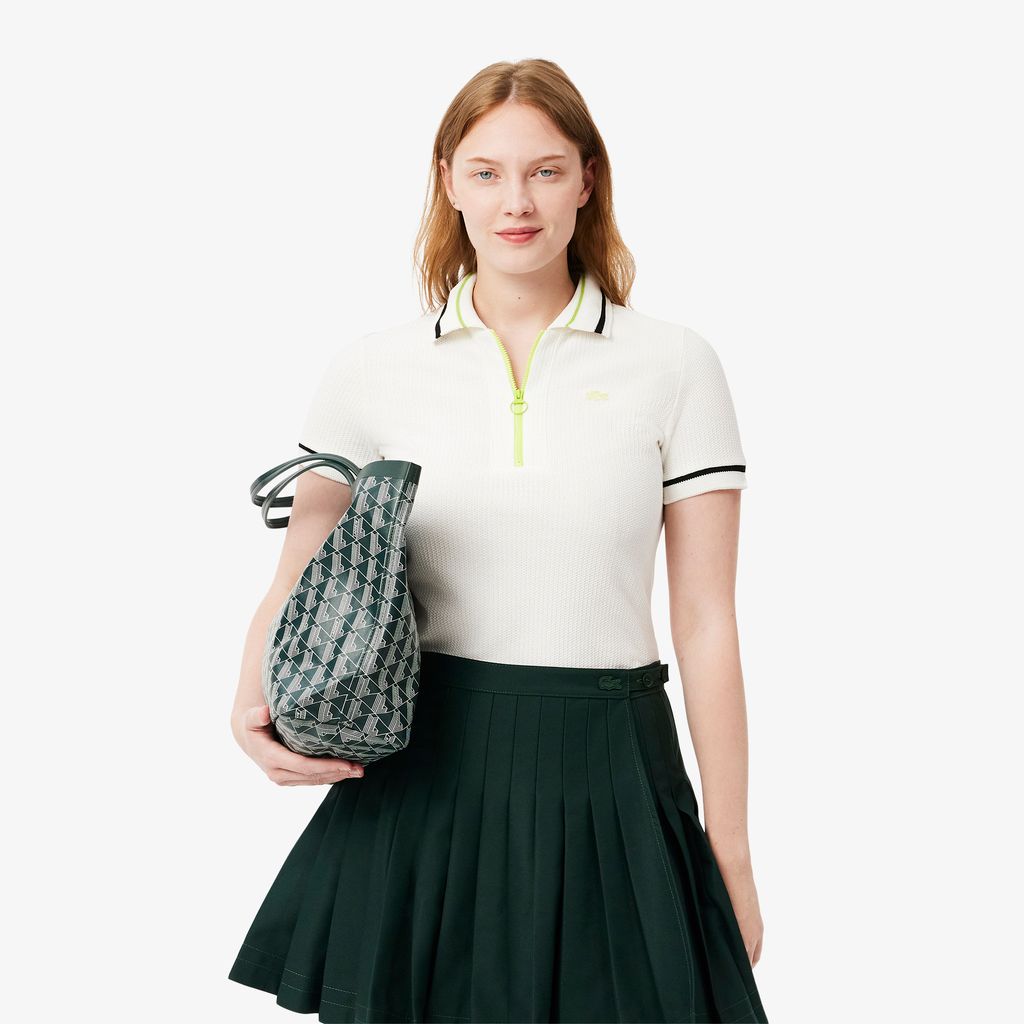Áo Polo Lacoste Nữ Ôm Dáng Piqué Do Pháp Sản Xuất