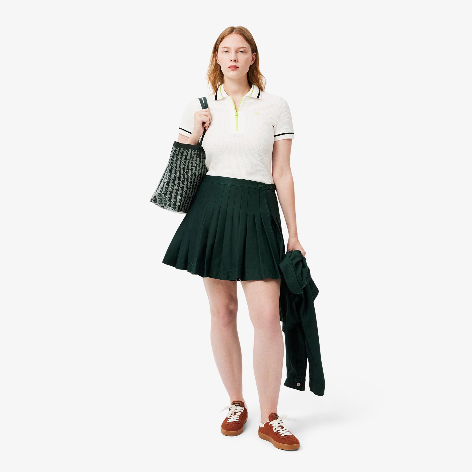 Áo Polo Lacoste Nữ Ôm Dáng Piqué Do Pháp Sản Xuất